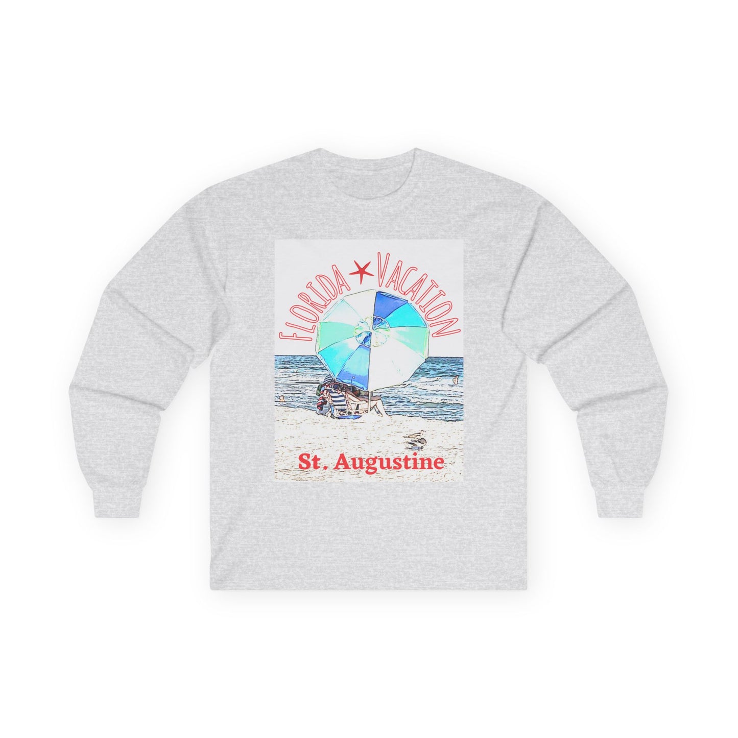 "Florida Vacation St. Augustine" Long Sleeve Casual Unisex Tee Shirt