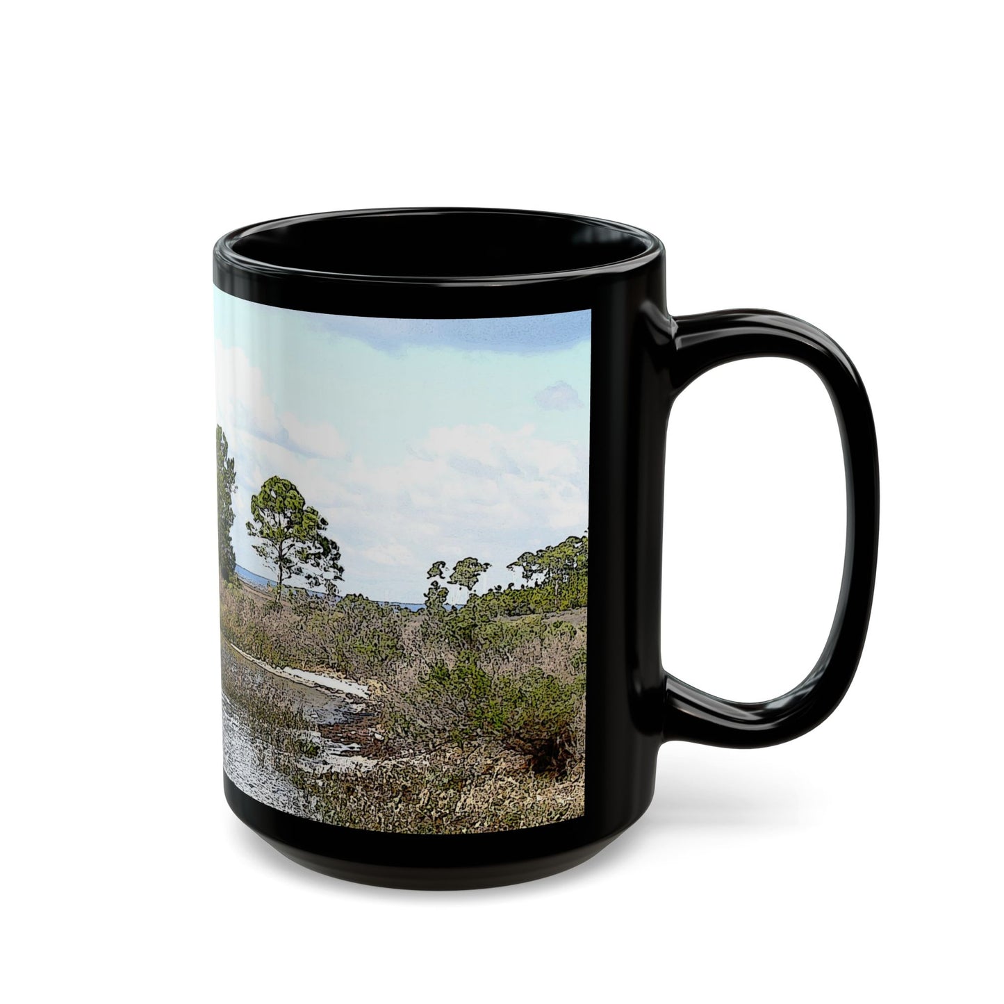 Going Coastal - 11 oz or 15 oz Ceramic Black Mugs