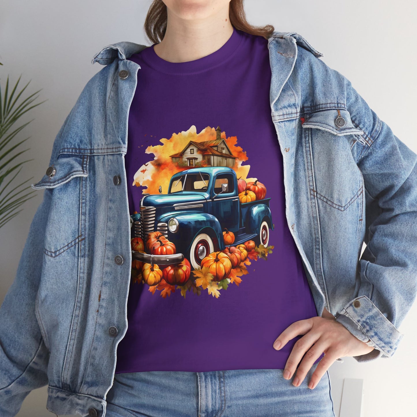 Fall Truck -Amazing Unisex Heavy Cotton Short Sleeve Tee Shirts!