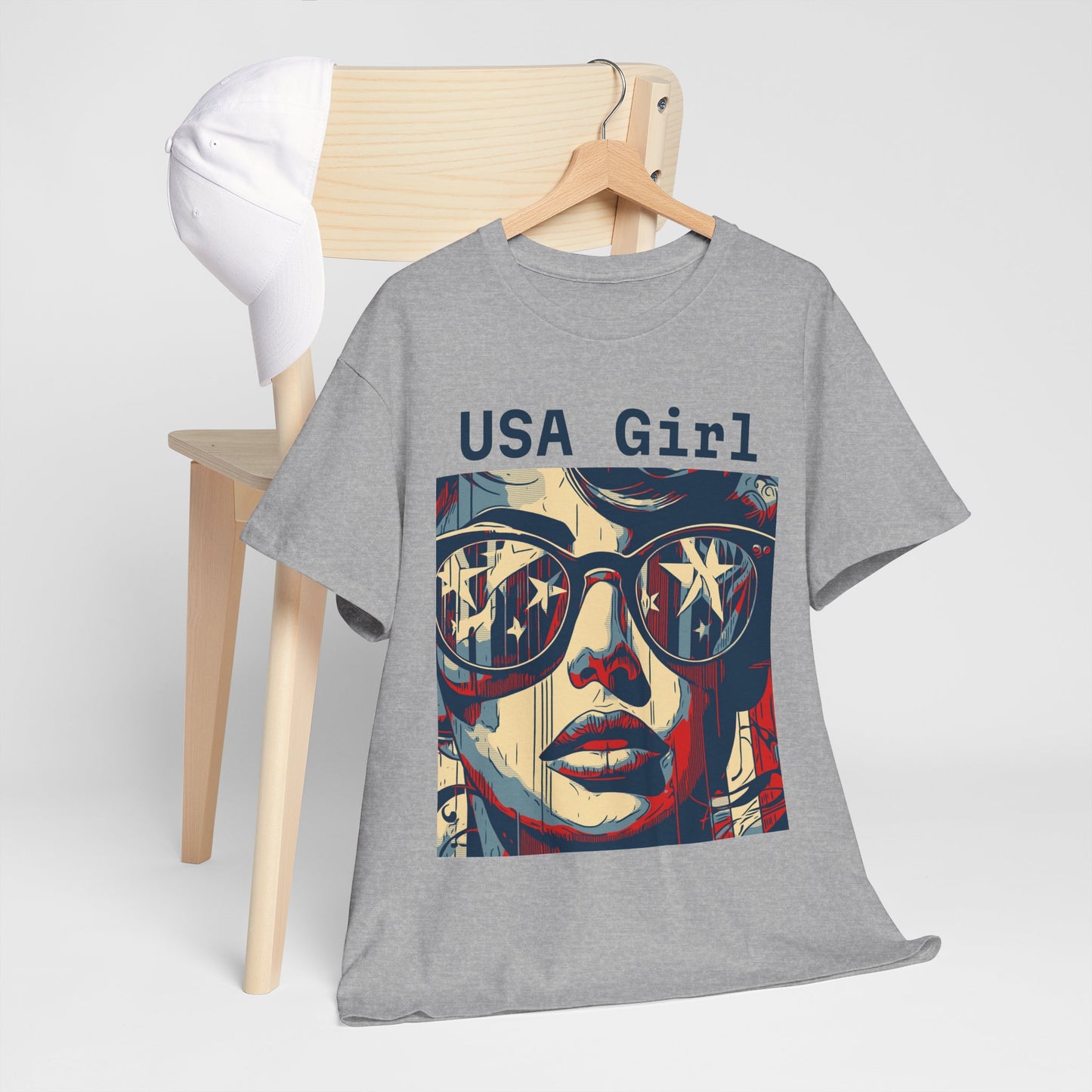 "USA Girl" Amazing Unisex Heavy Cotton Short Sleeve Tee Shirts!