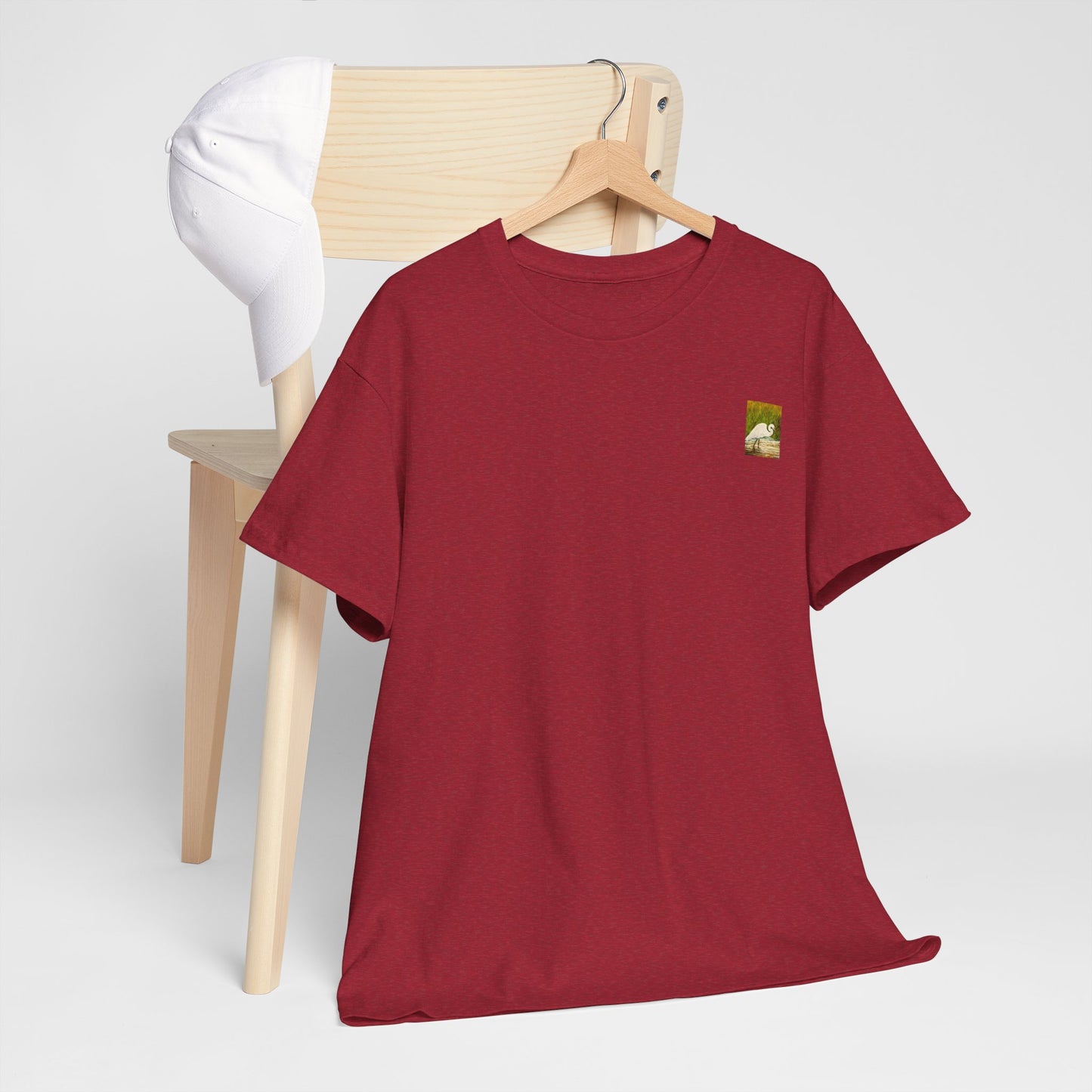 White Egret- Amazing Unisex Heavy Cotton Short Sleeve Tee Shirts!