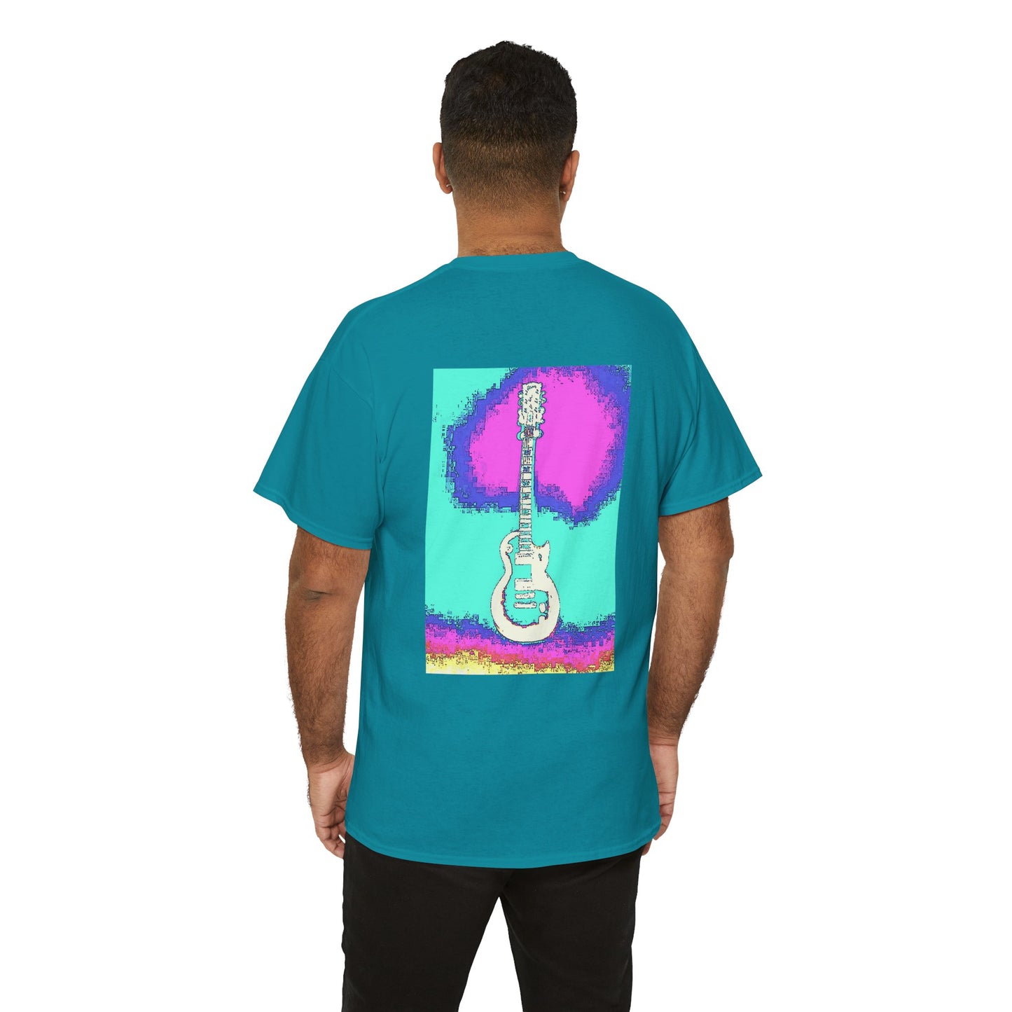 Psychedelic Guitar- Amazing Unisex Heavy Cotton Short Sleeve Tee Shirts!
