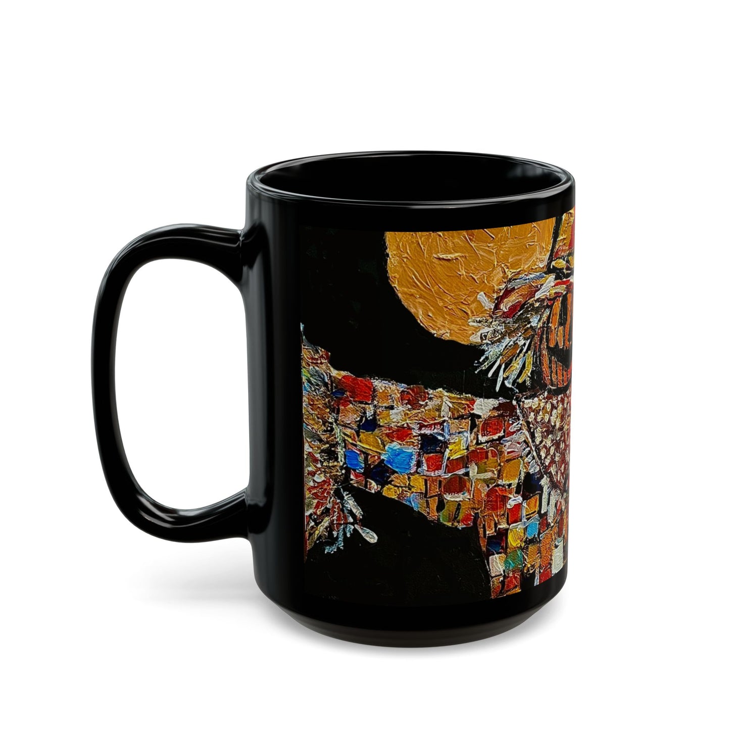 Scary Scarecrow - 11 oz or 15 oz Ceramic Black Mugs