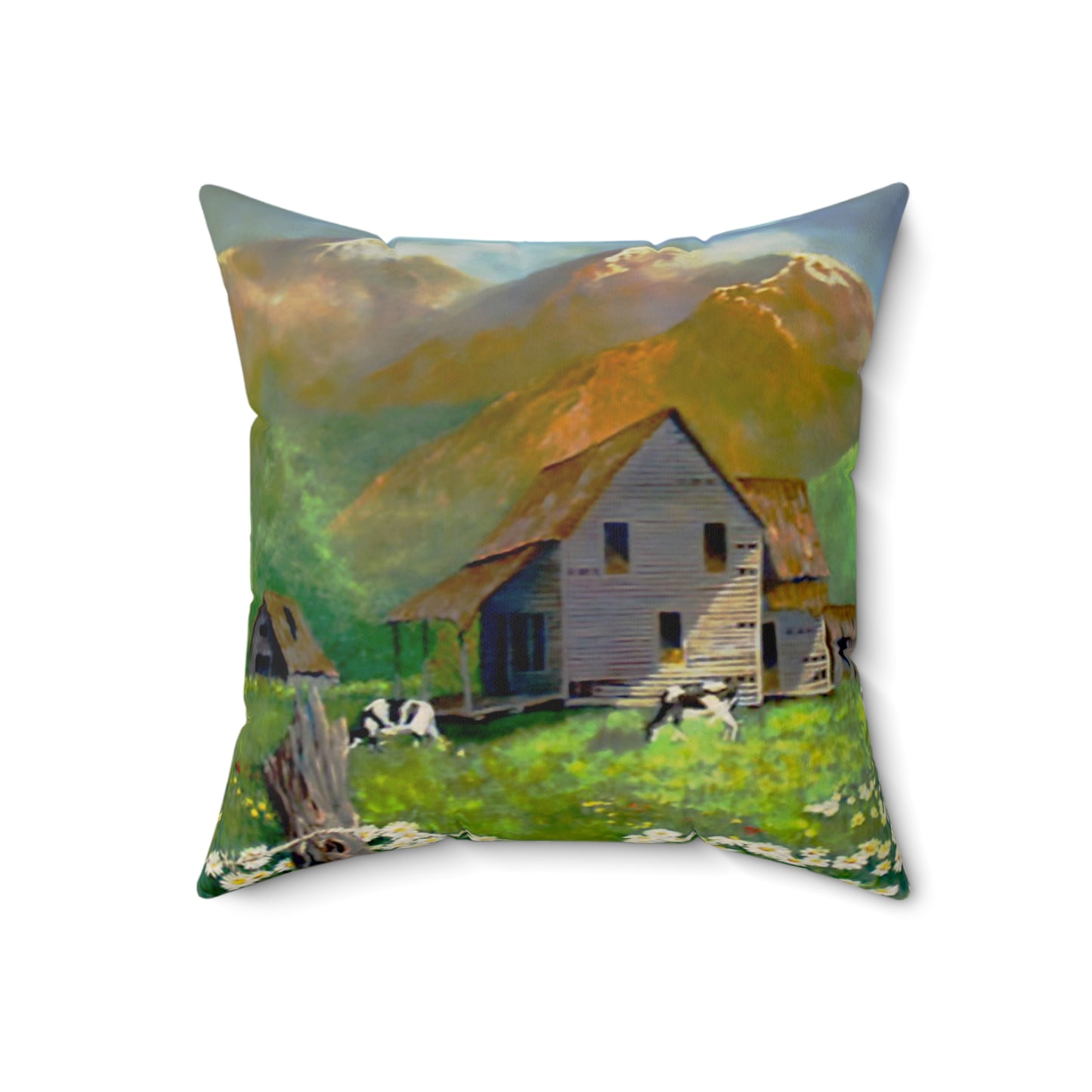 The Cows Faux Suede Square Pillow