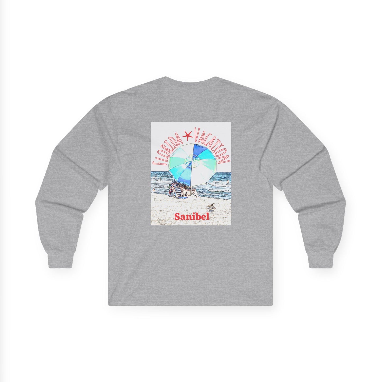 "Florida Vacation Sanibel" Long Sleeve Casual Unisex Tee Shirt