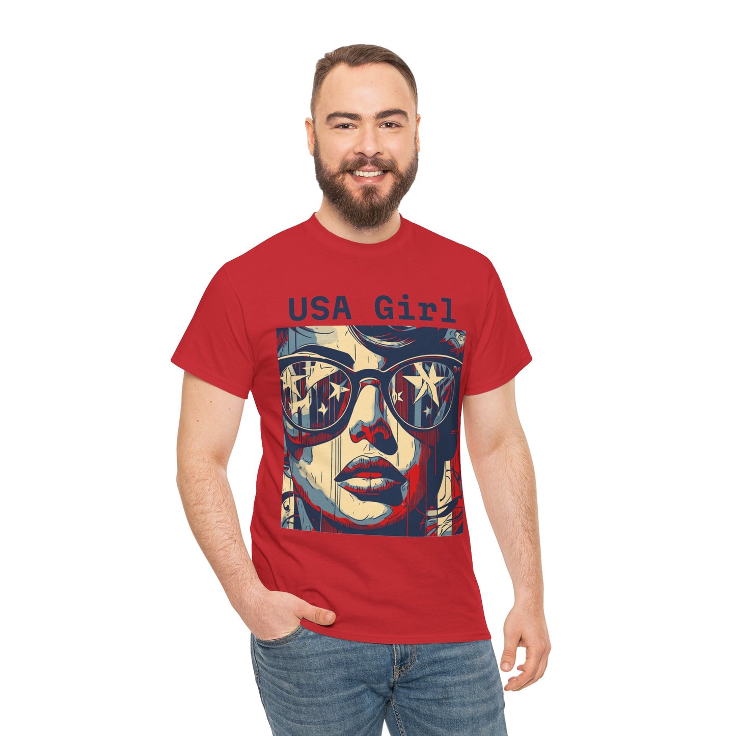 "USA Girl" Amazing Unisex Heavy Cotton Short Sleeve Tee Shirts!