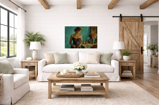 Quiet Elegance| Romantic Woman Print| Portrait Wall Print| Vintage Inspired Feminine Decor| Giclee Paper- Wood- Metal- Canvas