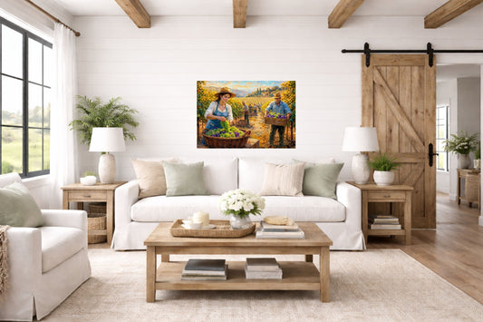 French Vineyard Harvest | Wine Country Art | Giclée Paper • Canvas • Birch Wood • Metal Panels