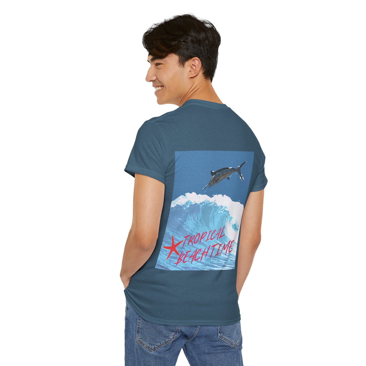 Tropical Beach Time - Amazing Unisex Heavy Cotton Tee