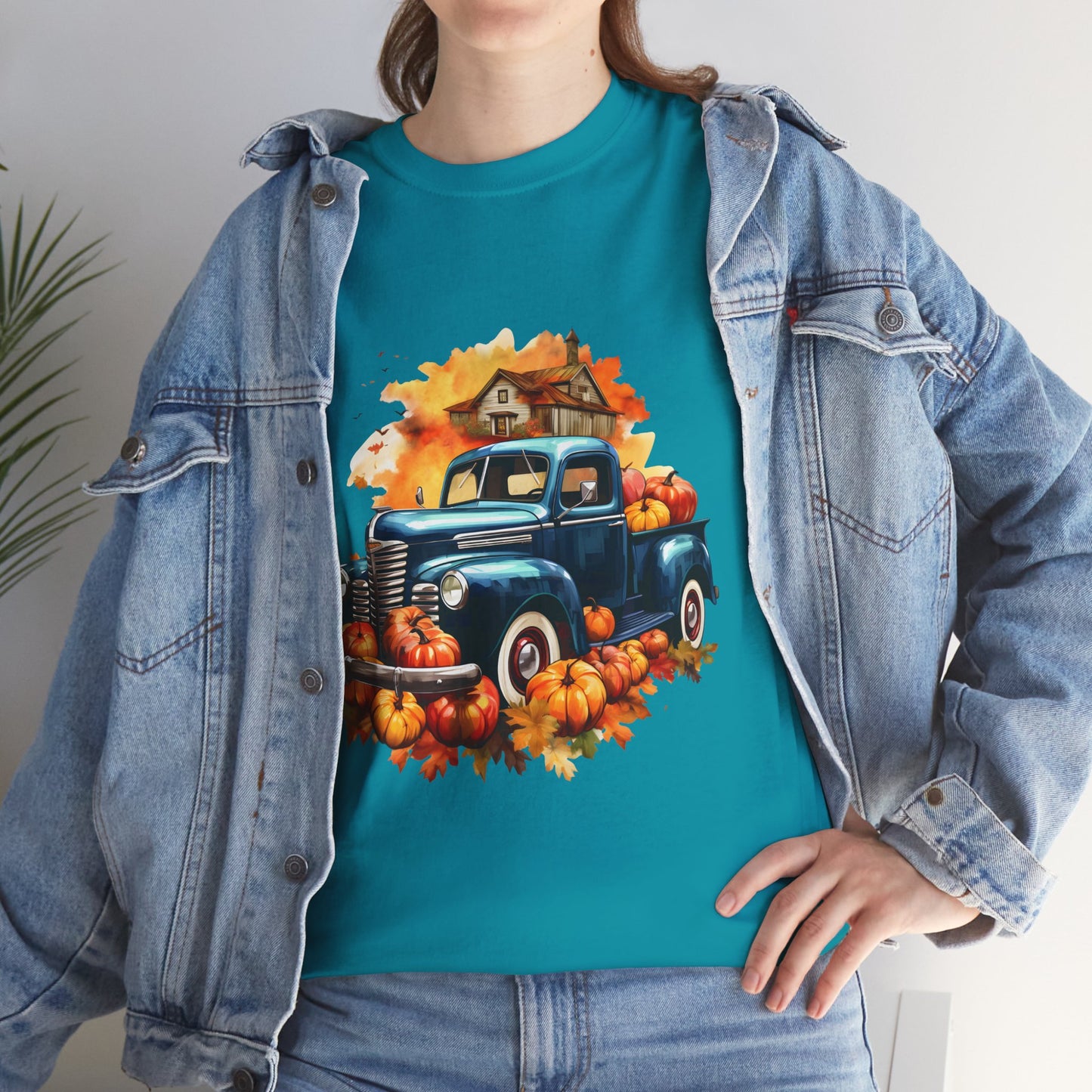 Fall Truck -Amazing Unisex Heavy Cotton Short Sleeve Tee Shirts!