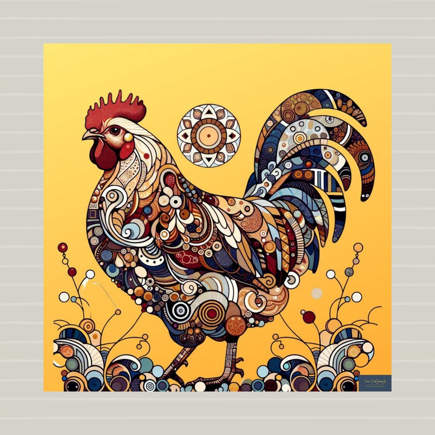 Glam Chicken| Modern Farm Art| Prints, Canvas, Wood, or Metal Art