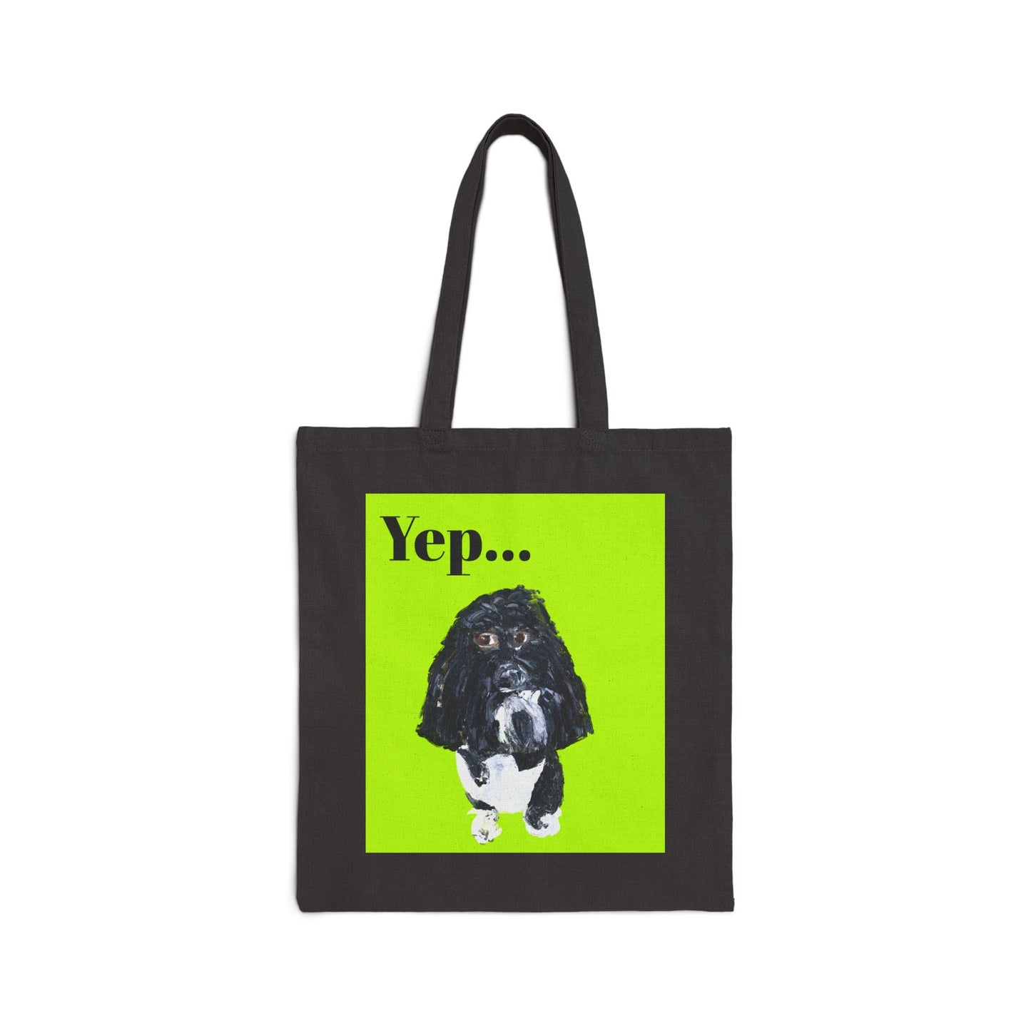 "Yep... Dog" Stylish Cotton Canvas Tote Bag, Eco-Friendly Shopping Bag, Art Tote, Gift for Her, Tote for Every Occasion