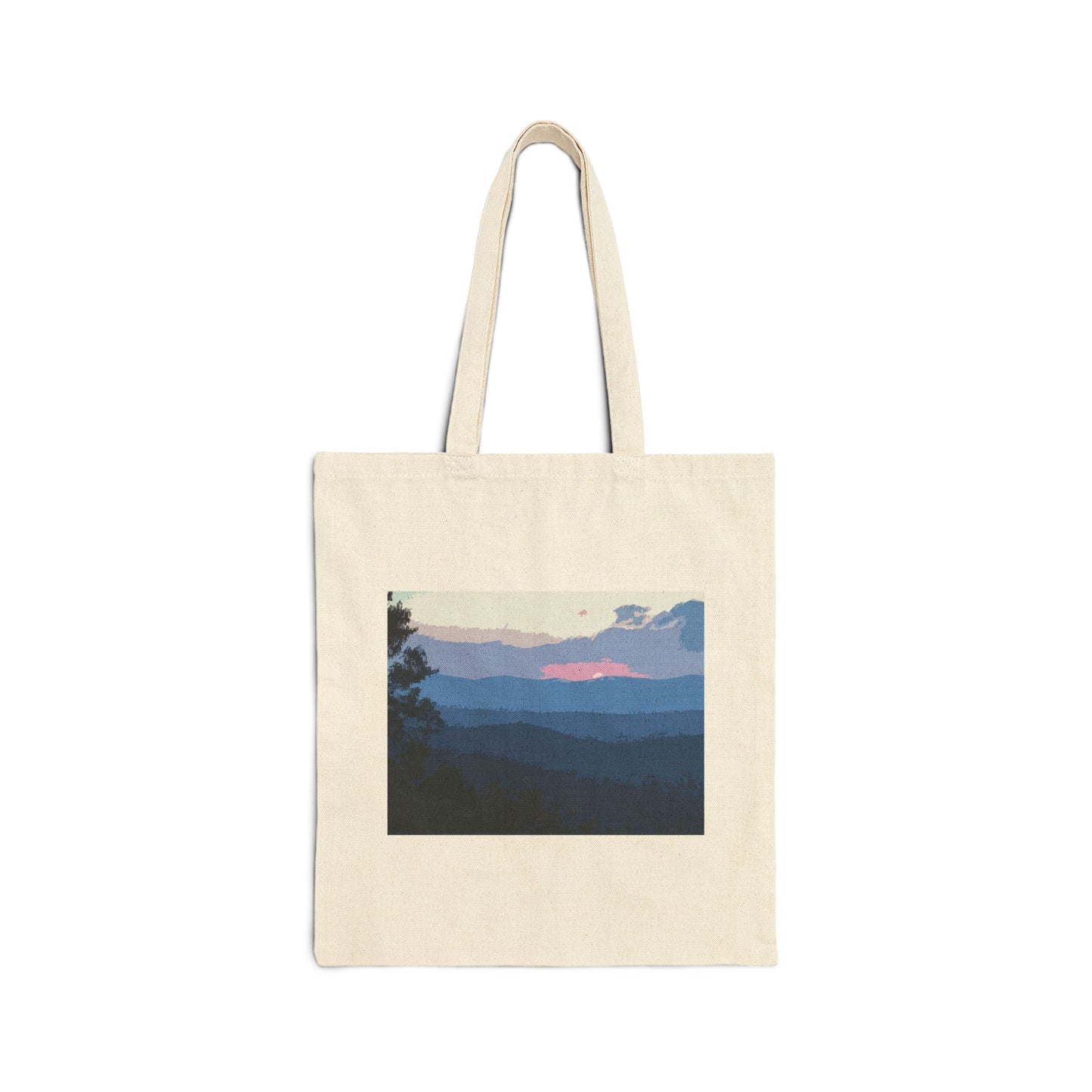 "Sunset in the Mountains" Stylish Cotton Canvas Tote Bag