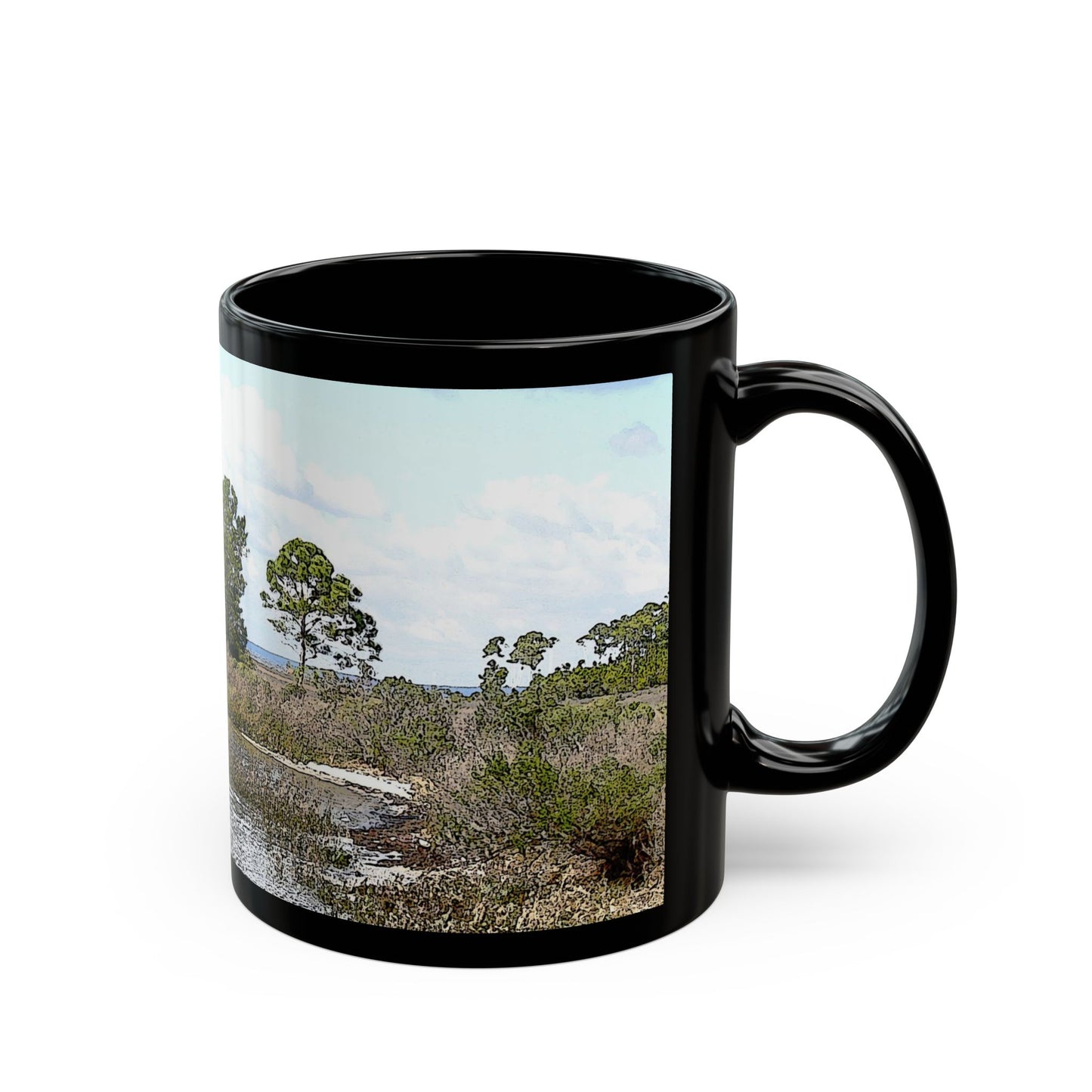 Going Coastal - 11 oz or 15 oz Ceramic Black Mugs