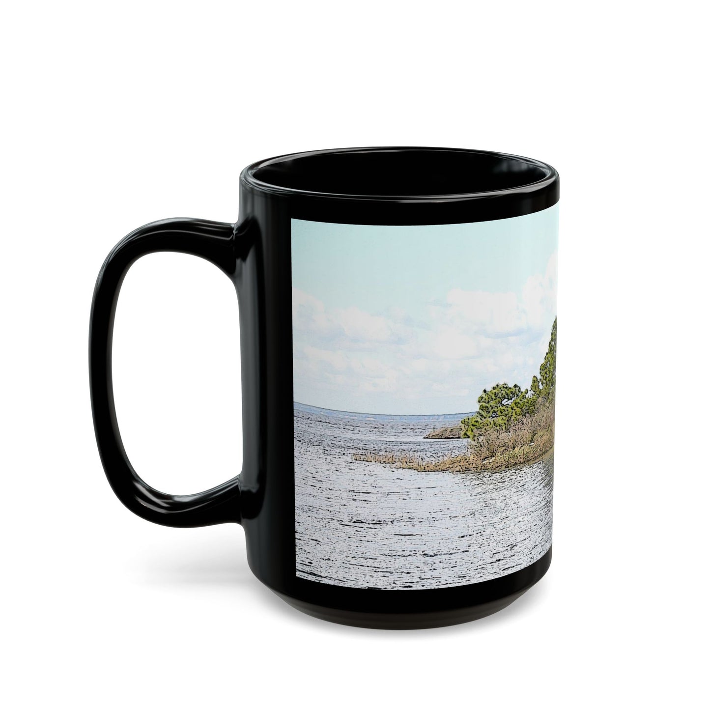 Going Coastal - 11 oz or 15 oz Ceramic Black Mugs
