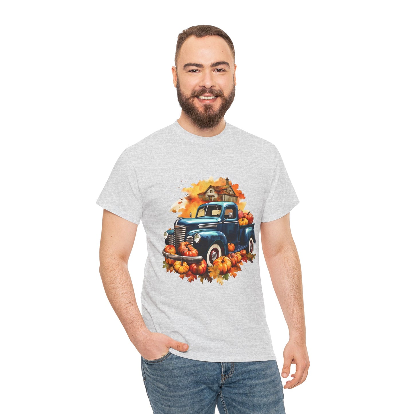 Fall Truck -Amazing Unisex Heavy Cotton Short Sleeve Tee Shirts!