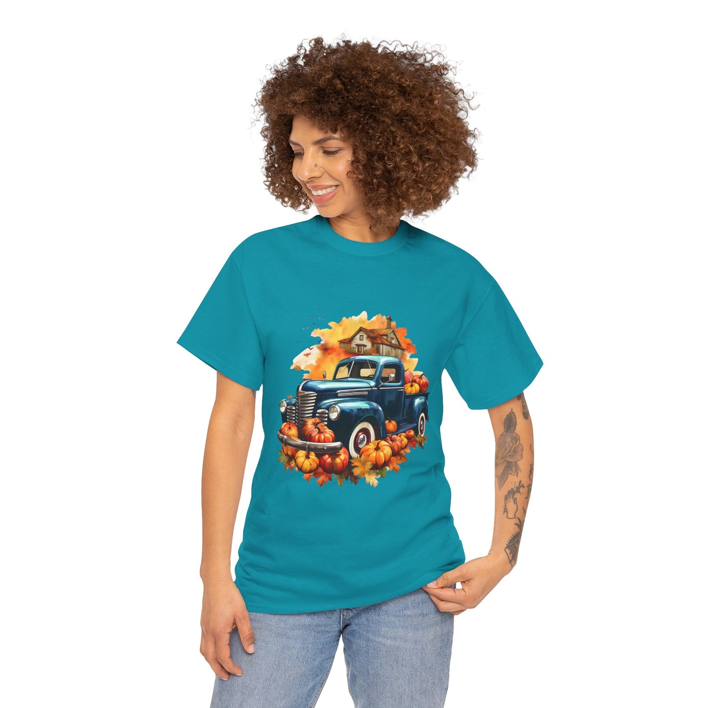 Fall Truck -Amazing Unisex Heavy Cotton Short Sleeve Tee Shirts!