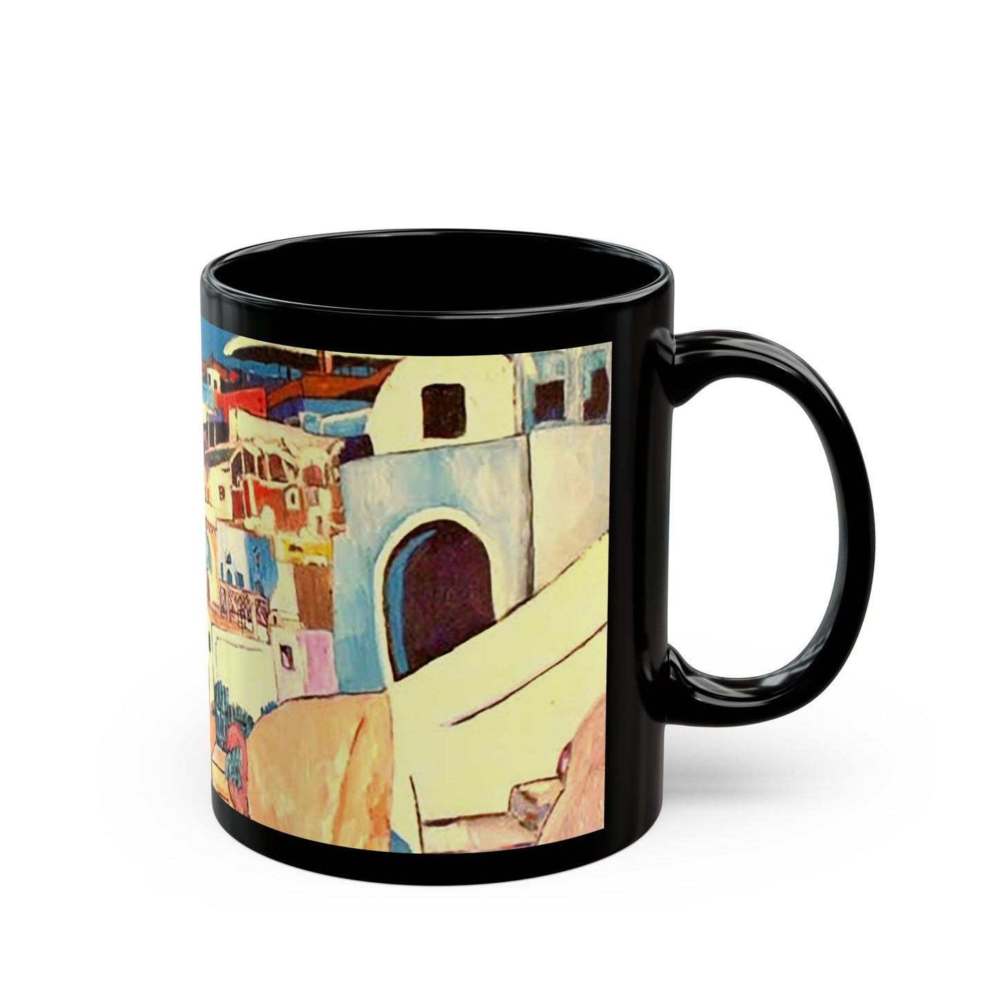 Greece - 11 oz or 15 oz Ceramic Black Mugs