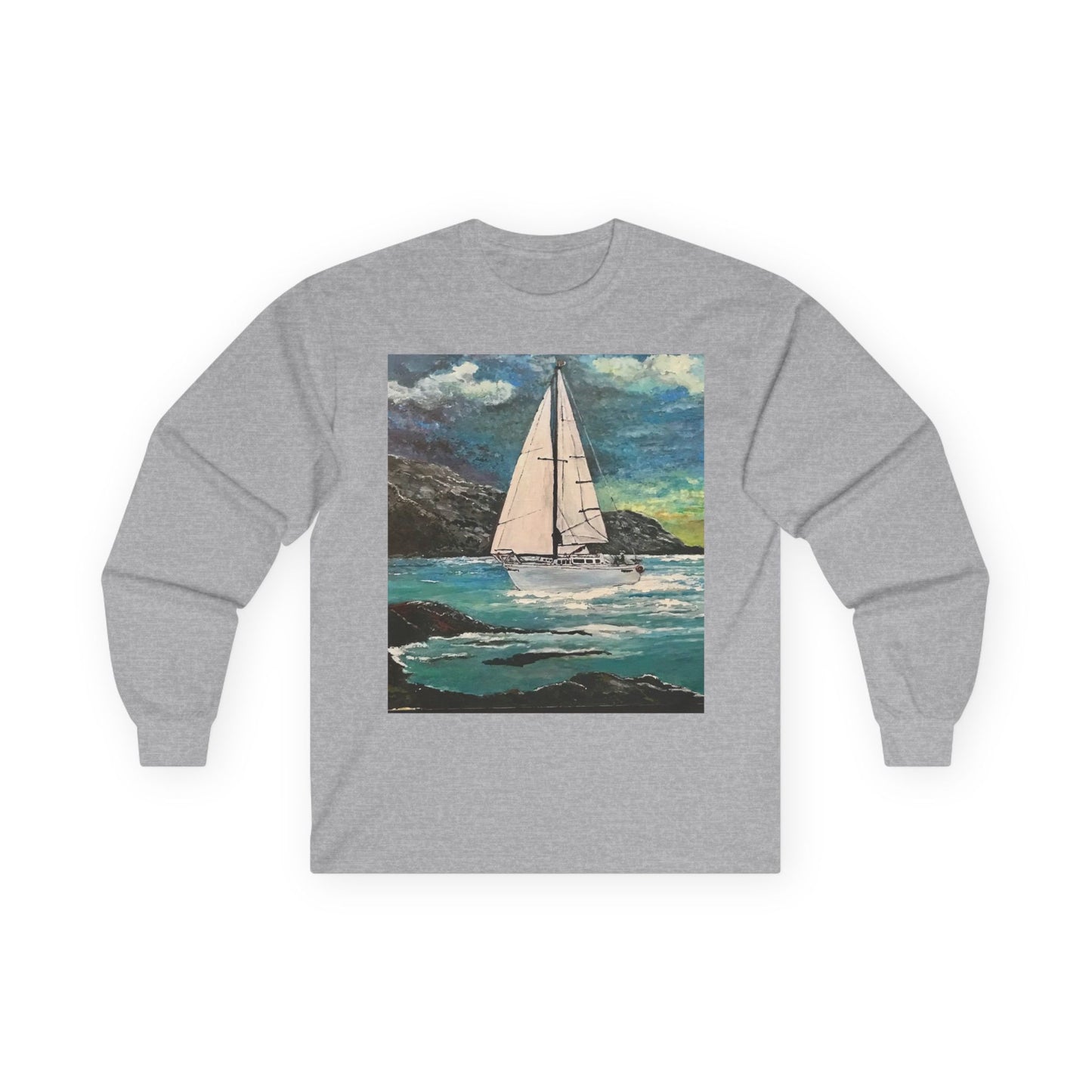 "Tropical Sailing" Long Sleeve Casual Unisex Tee Shirt