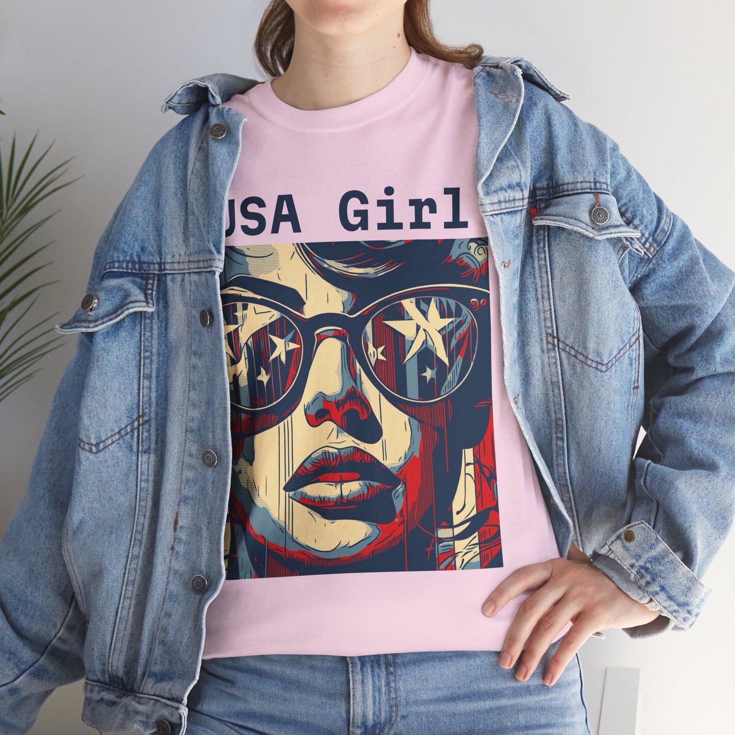 "USA Girl" Amazing Unisex Heavy Cotton Short Sleeve Tee Shirts!