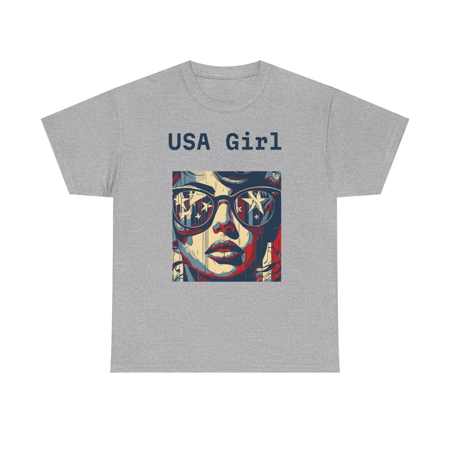 "USA Girl" - Amazing Unisex Heavy Cotton Short Sleeve Tee Shirts!