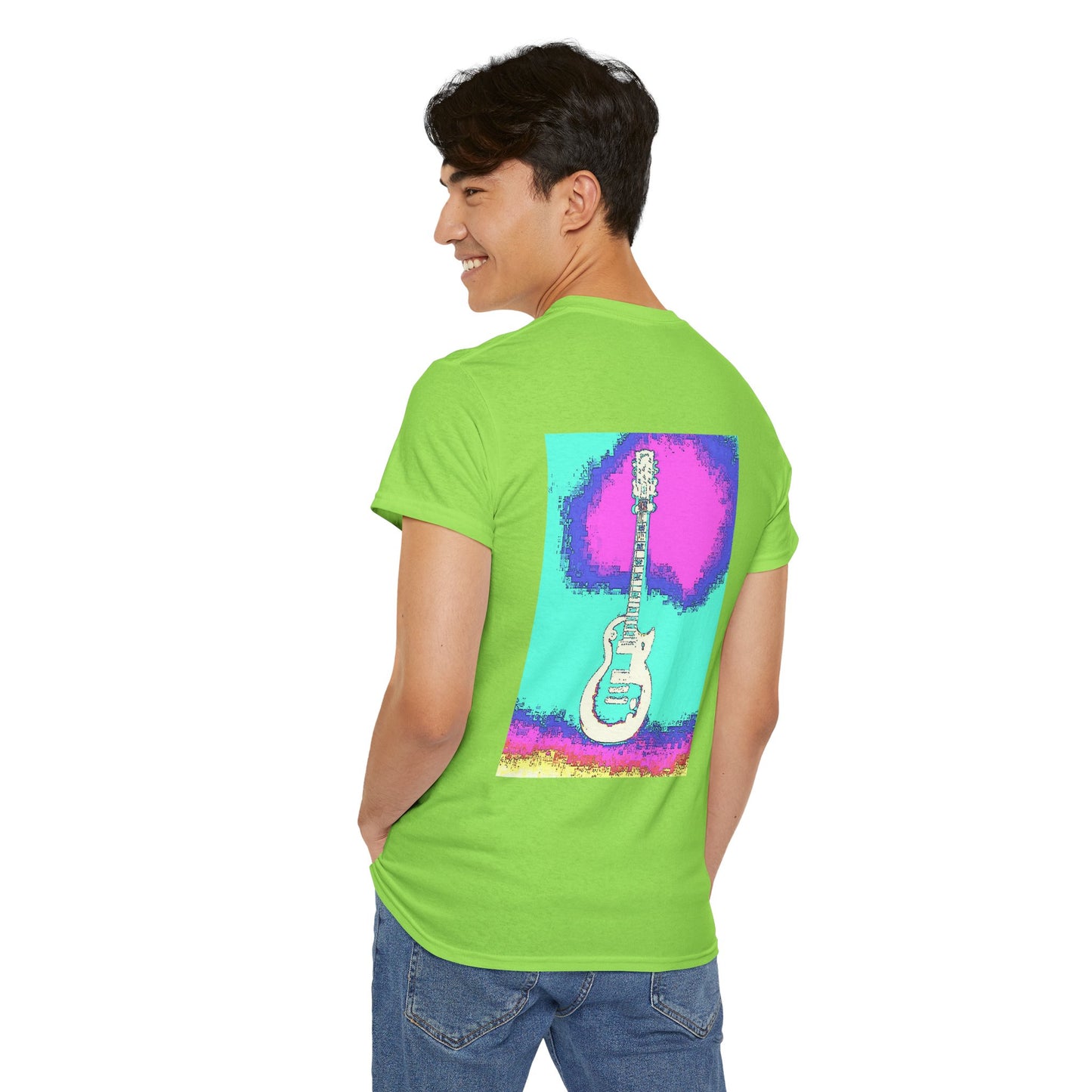 Psychedelic Guitar- Amazing Unisex Heavy Cotton Short Sleeve Tee Shirts!