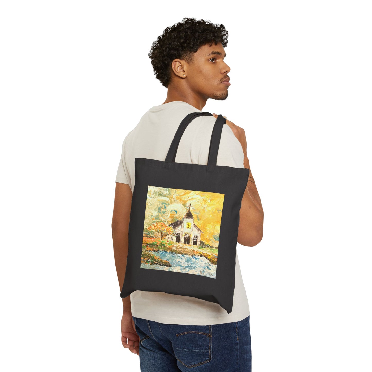 "Coastal Church" Stylish Cotton Canvas Tote Bag