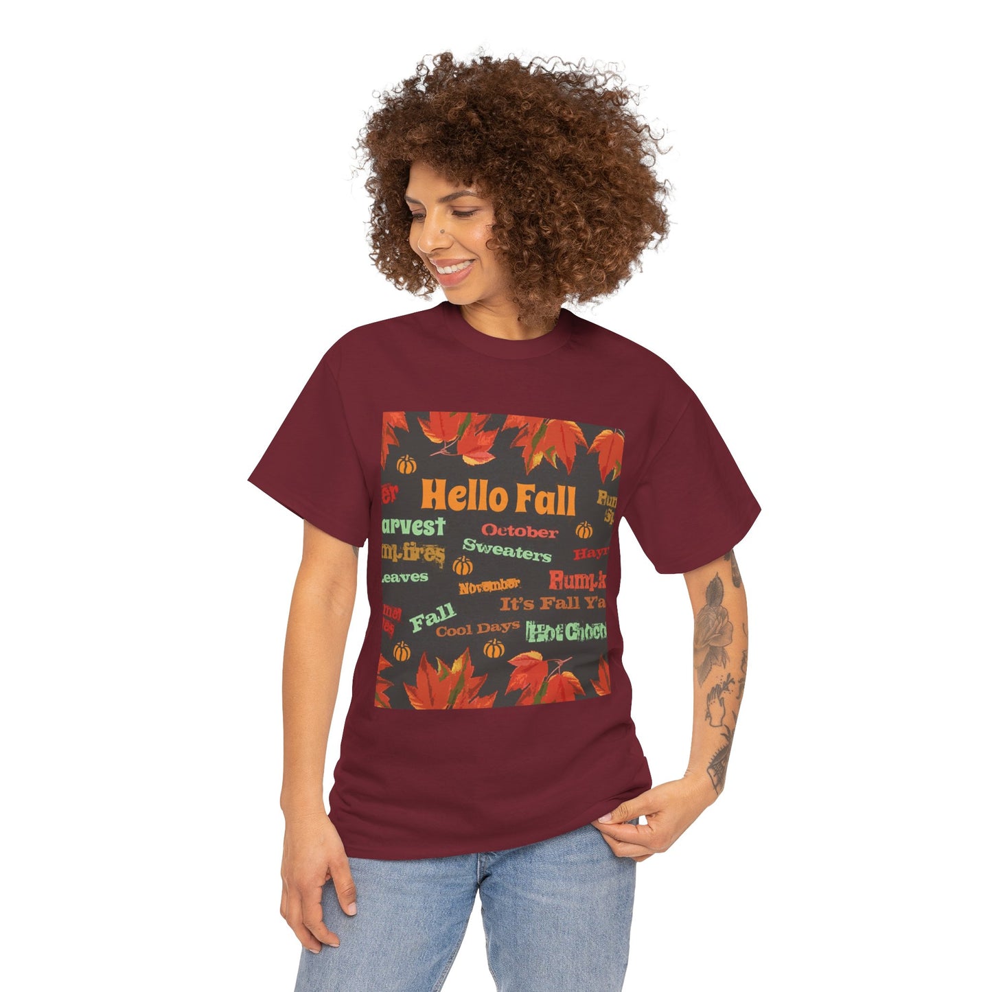Hello Fall - Amazing Unisex Heavy Cotton Short Sleeve Tee Shirts!