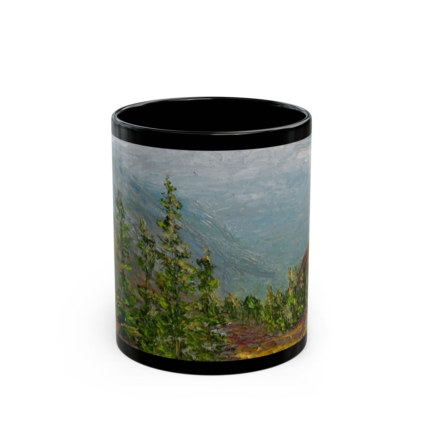 "Rocky Mountain's Shadows"- 11 oz or 15 oz Ceramic Black Mugs