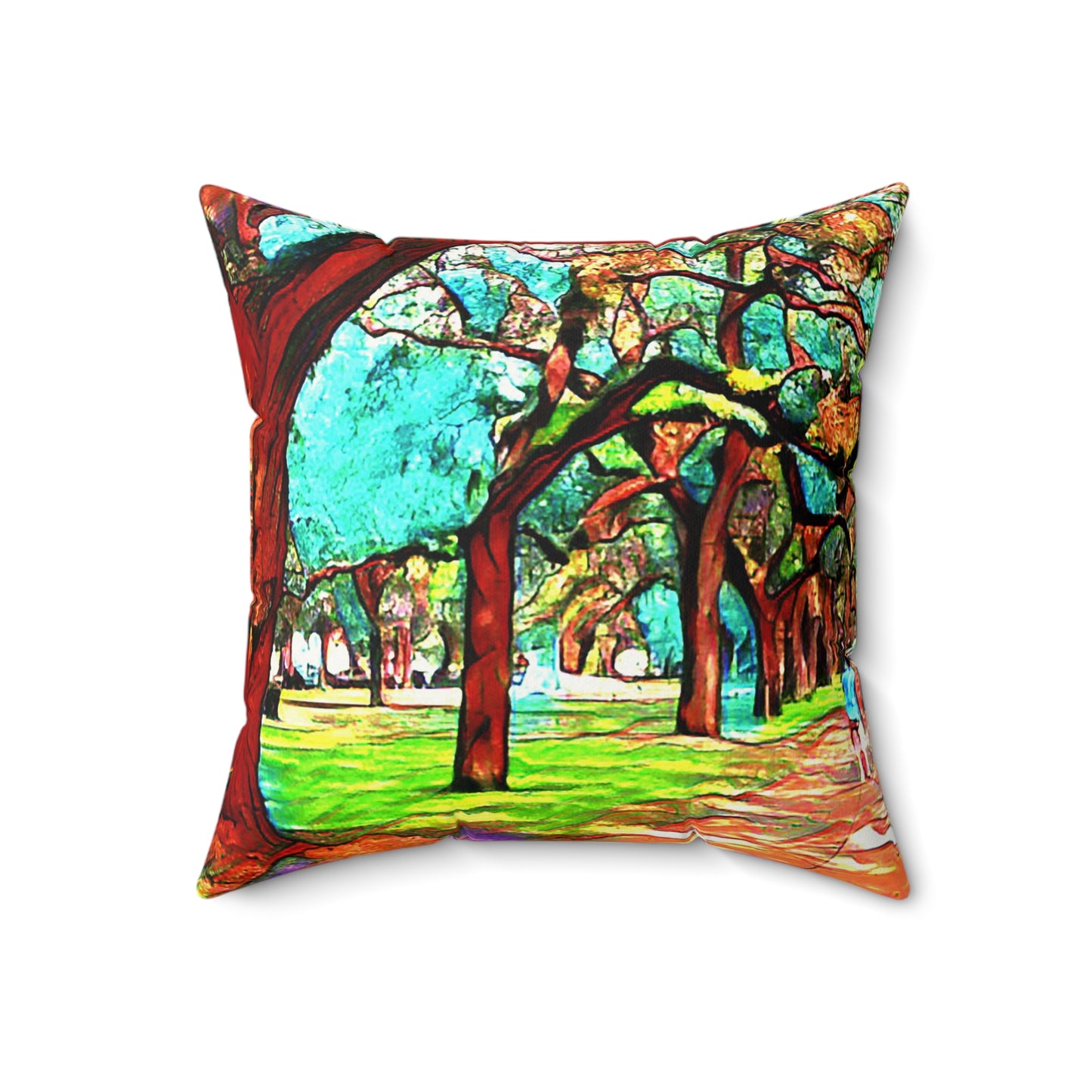 Tree Branches Faux Suede Square Pillow