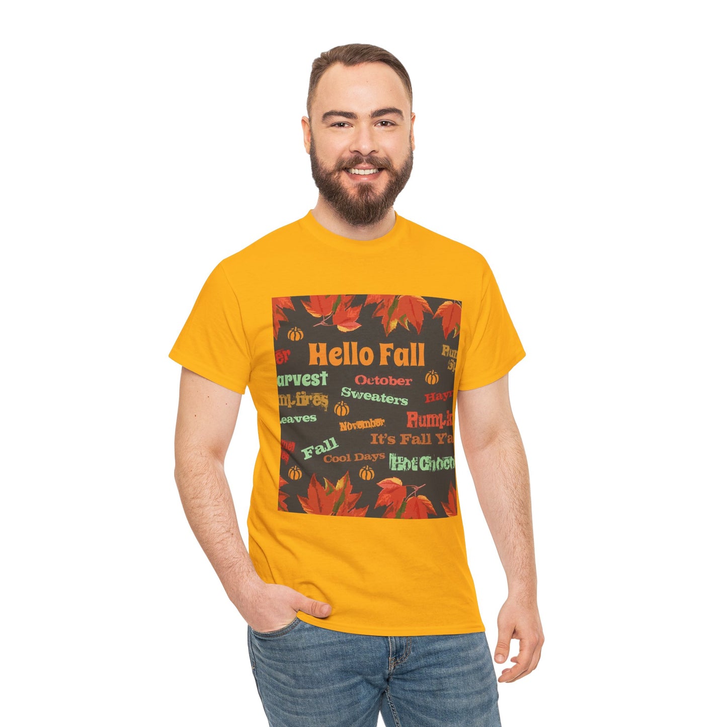 Hello Fall - Amazing Unisex Heavy Cotton Short Sleeve Tee Shirts!