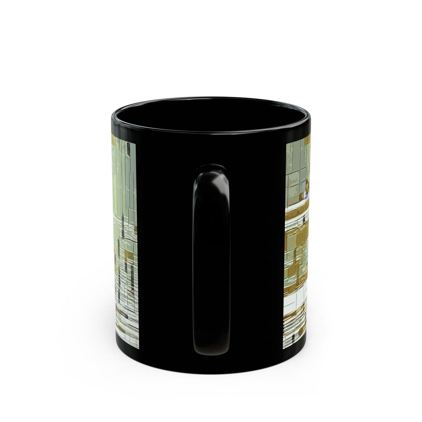 Kayak in the River- 11 oz or 15 oz Ceramic Black Mugs