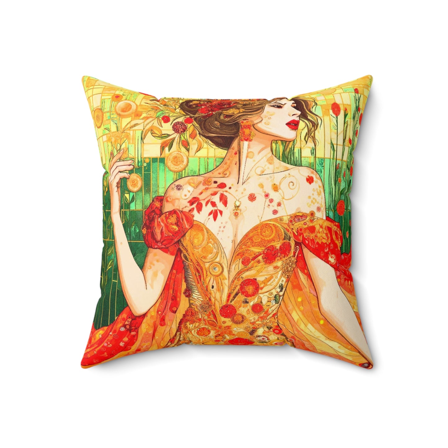 Autumn Queen- Faux Suede Square Pillow