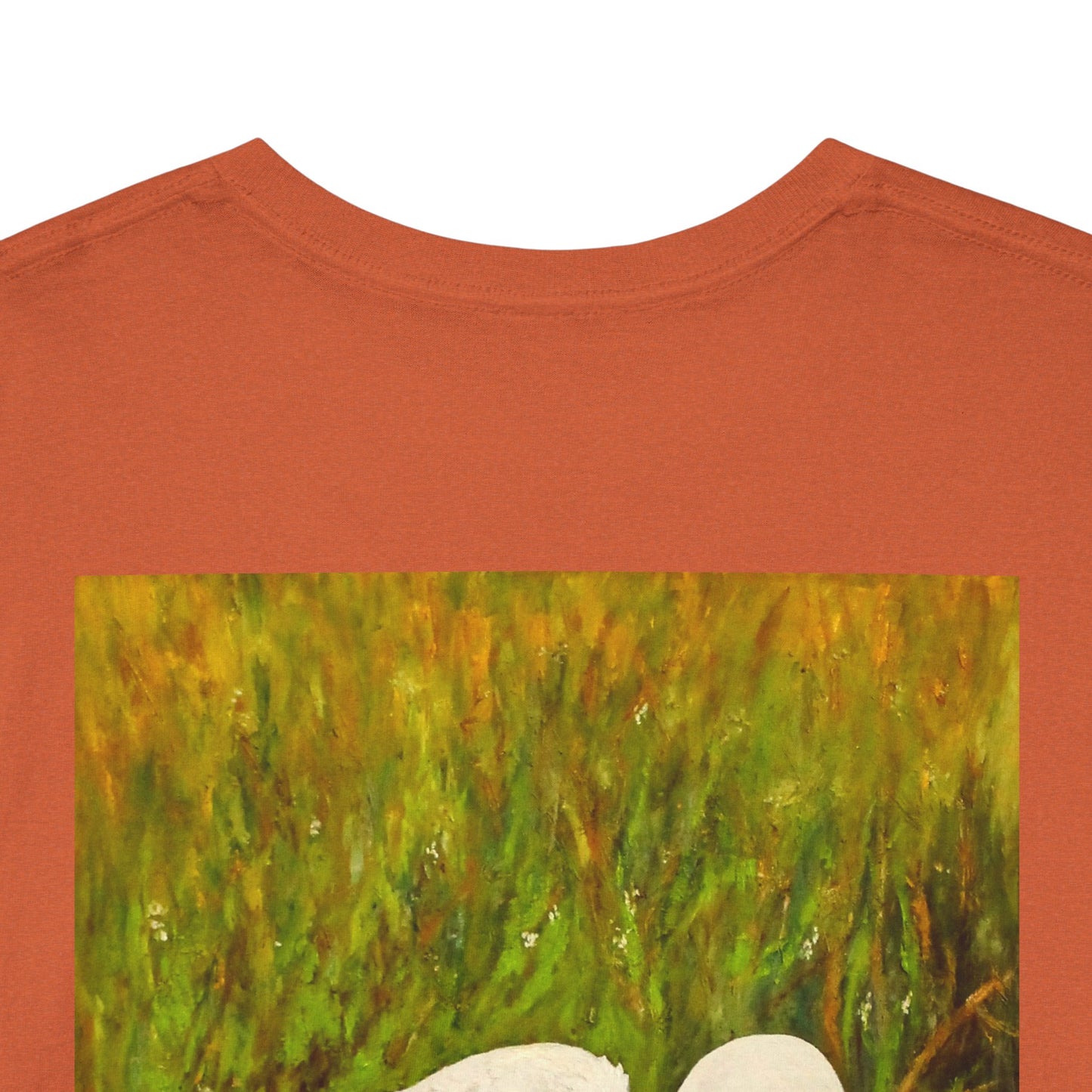 White Egret- Amazing Unisex Heavy Cotton Short Sleeve Tee Shirts!