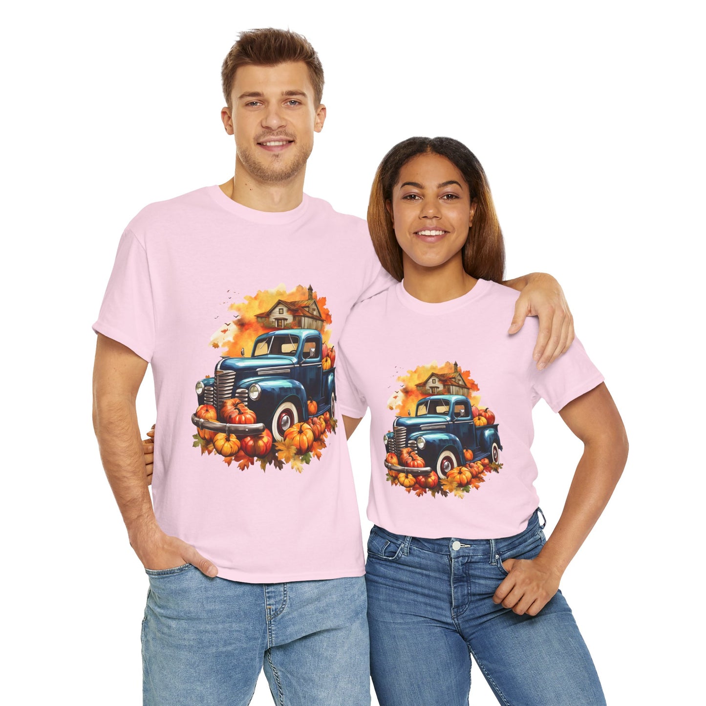 Fall Truck -Amazing Unisex Heavy Cotton Short Sleeve Tee Shirts!