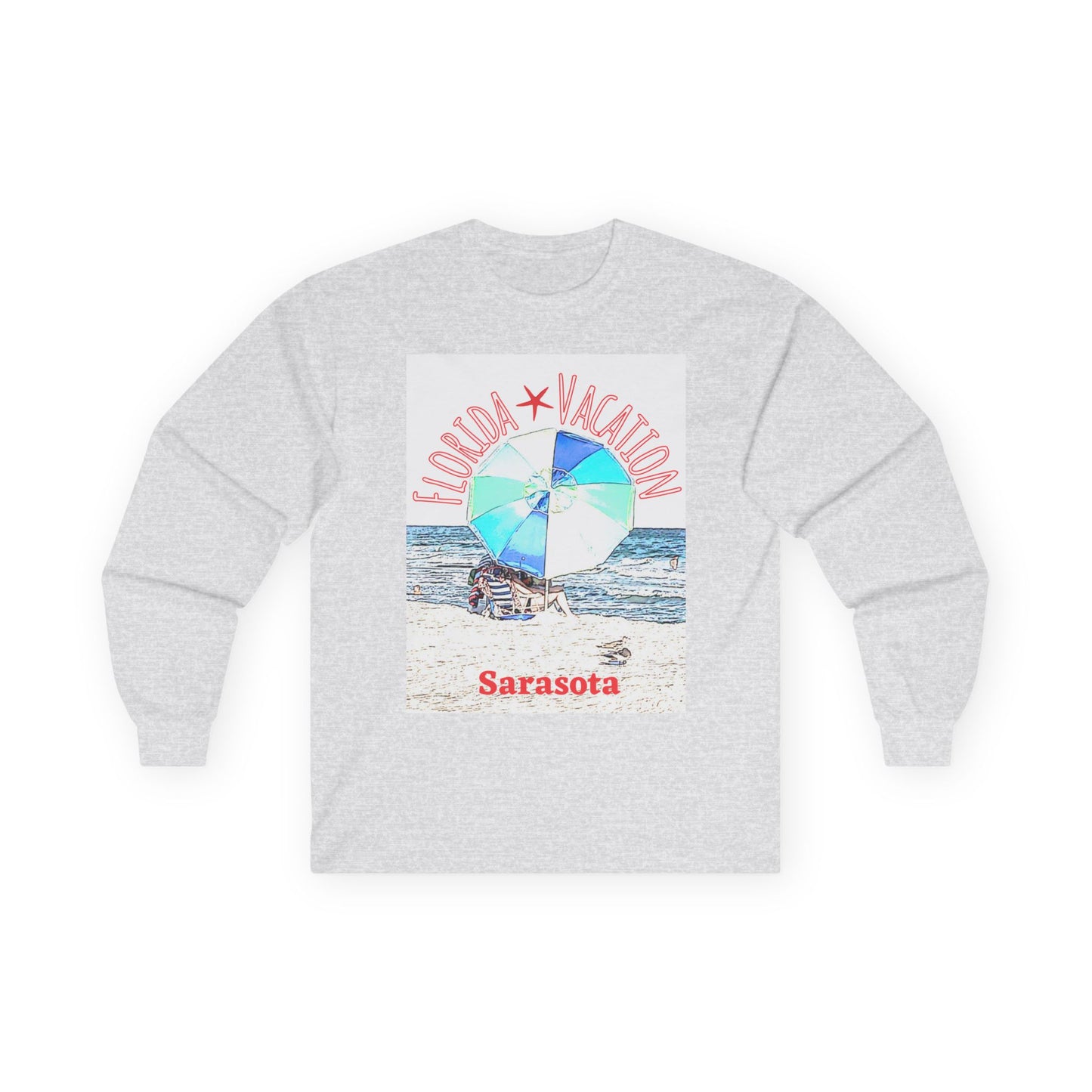 "Florida Vacation Sarasota" Long Sleeve Casual Unisex Tee Shirt