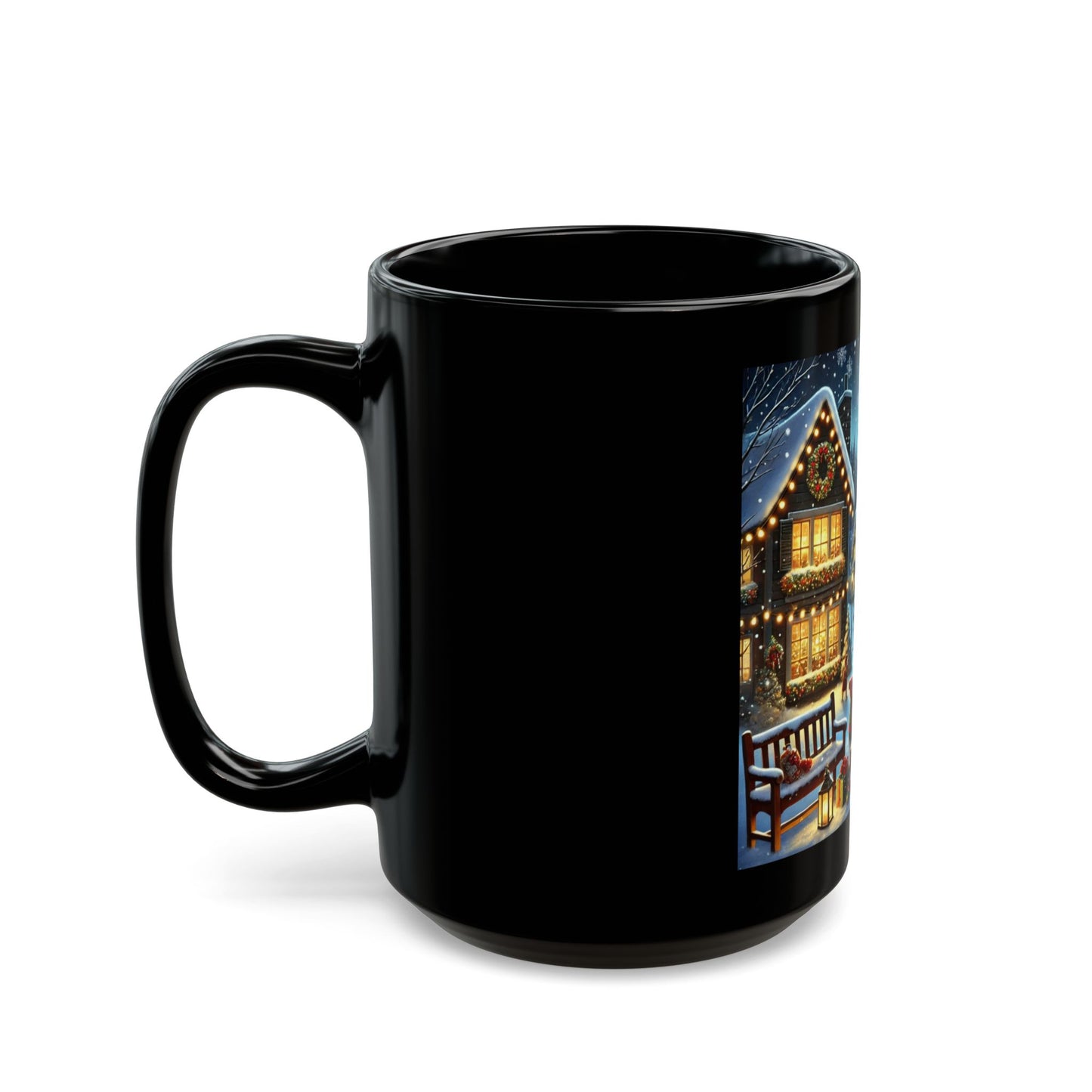 Santa is coming - 11 oz or 15 oz Ceramic Black Mugs