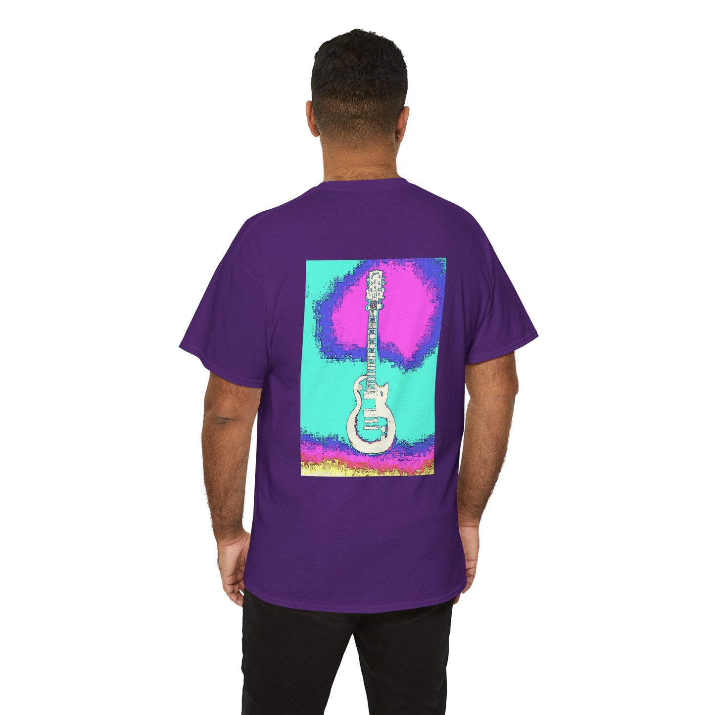 Psychedelic Guitar- Amazing Unisex Heavy Cotton Short Sleeve Tee Shirts!