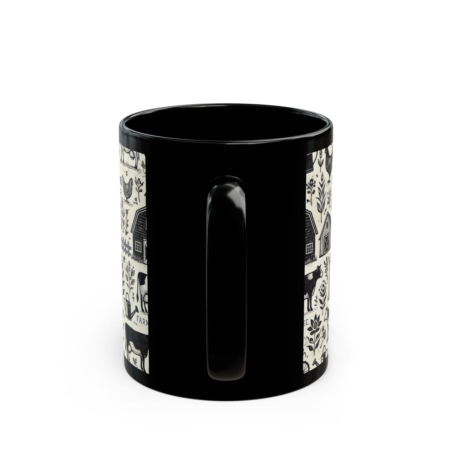 Black and White Farm 11 oz or 15 oz Ceramic Mugs