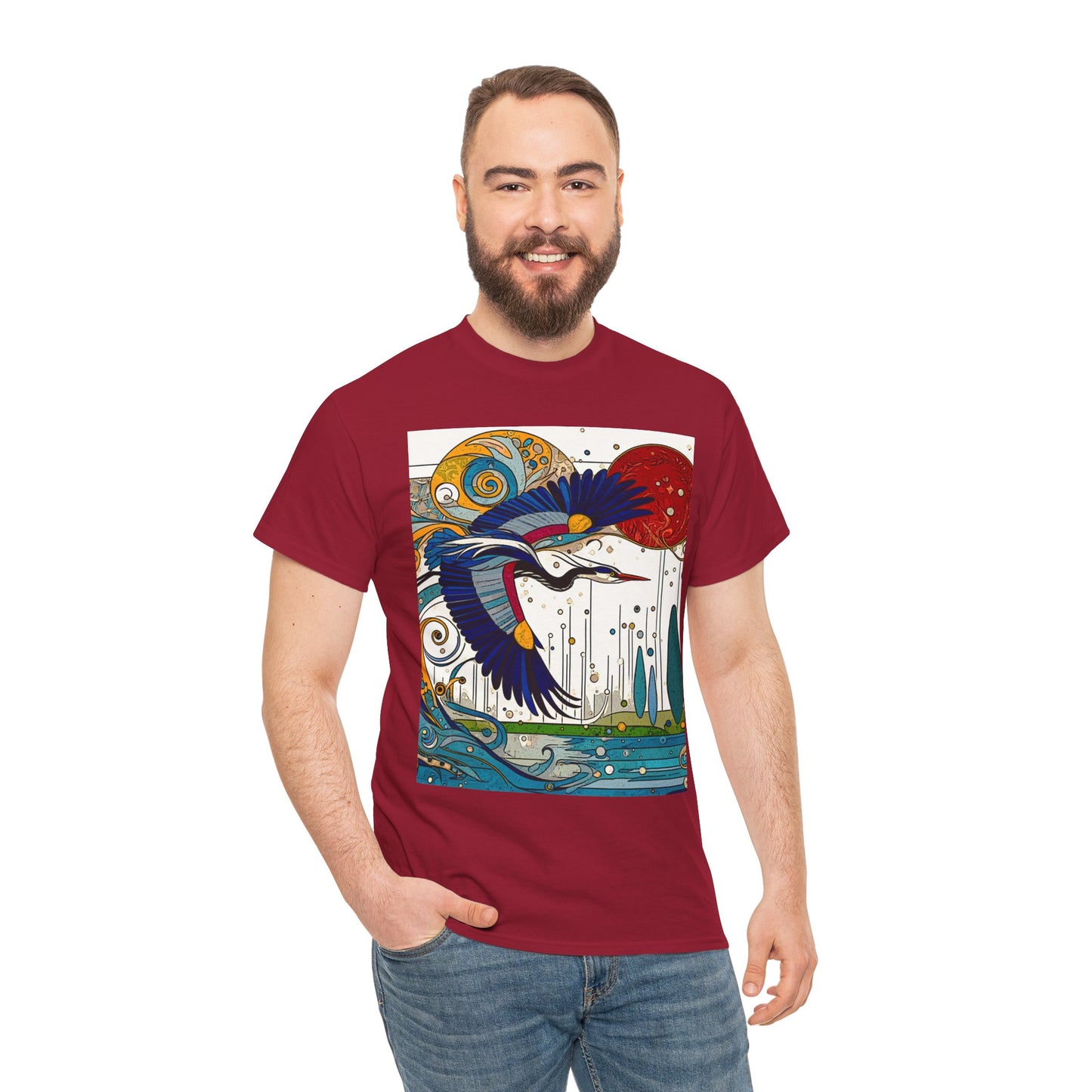 Blue Heron - Amazing Unisex Heavy Cotton Short Sleeve Tee Shirts!