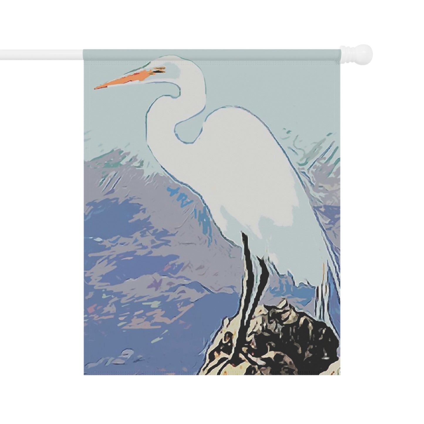 White Heron. Garden & House Banner
