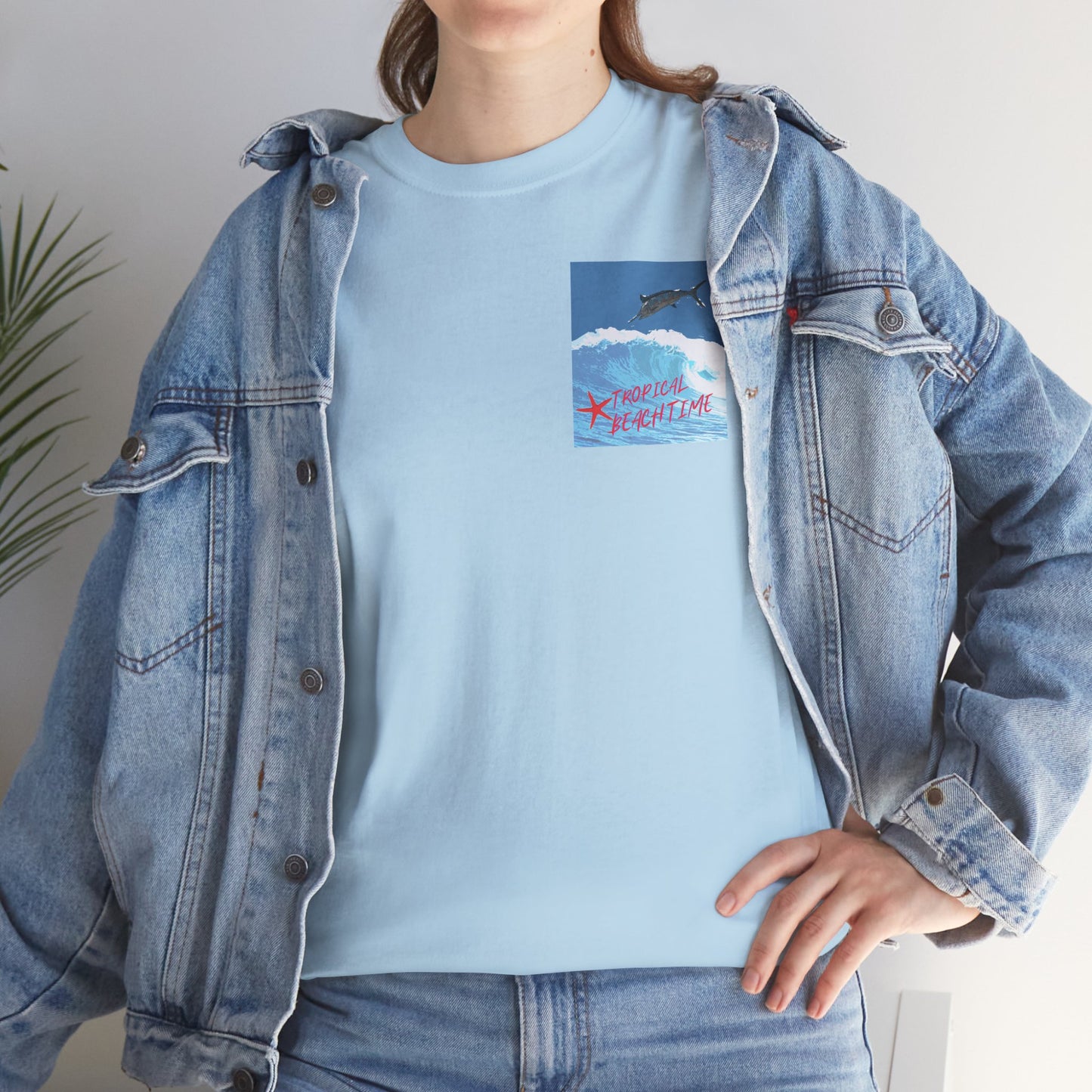 Tropical Beach Time - Amazing Unisex Heavy Cotton Tee