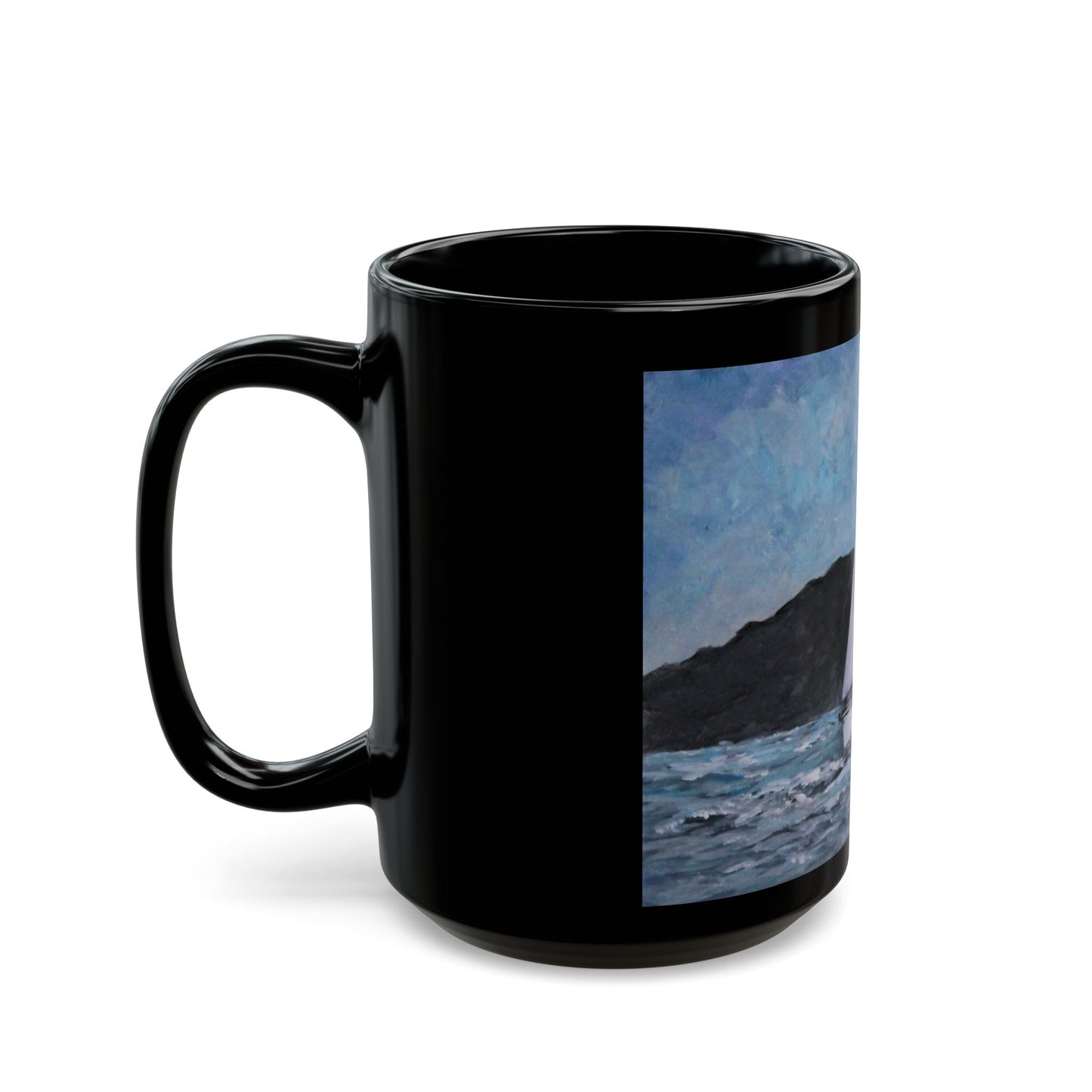 Smoothly Sailing- 11 oz or 15 oz Ceramic Black Mugs
