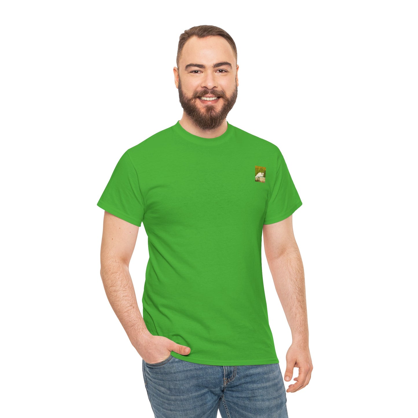 White Egret- Amazing Unisex Heavy Cotton Short Sleeve Tee Shirts!