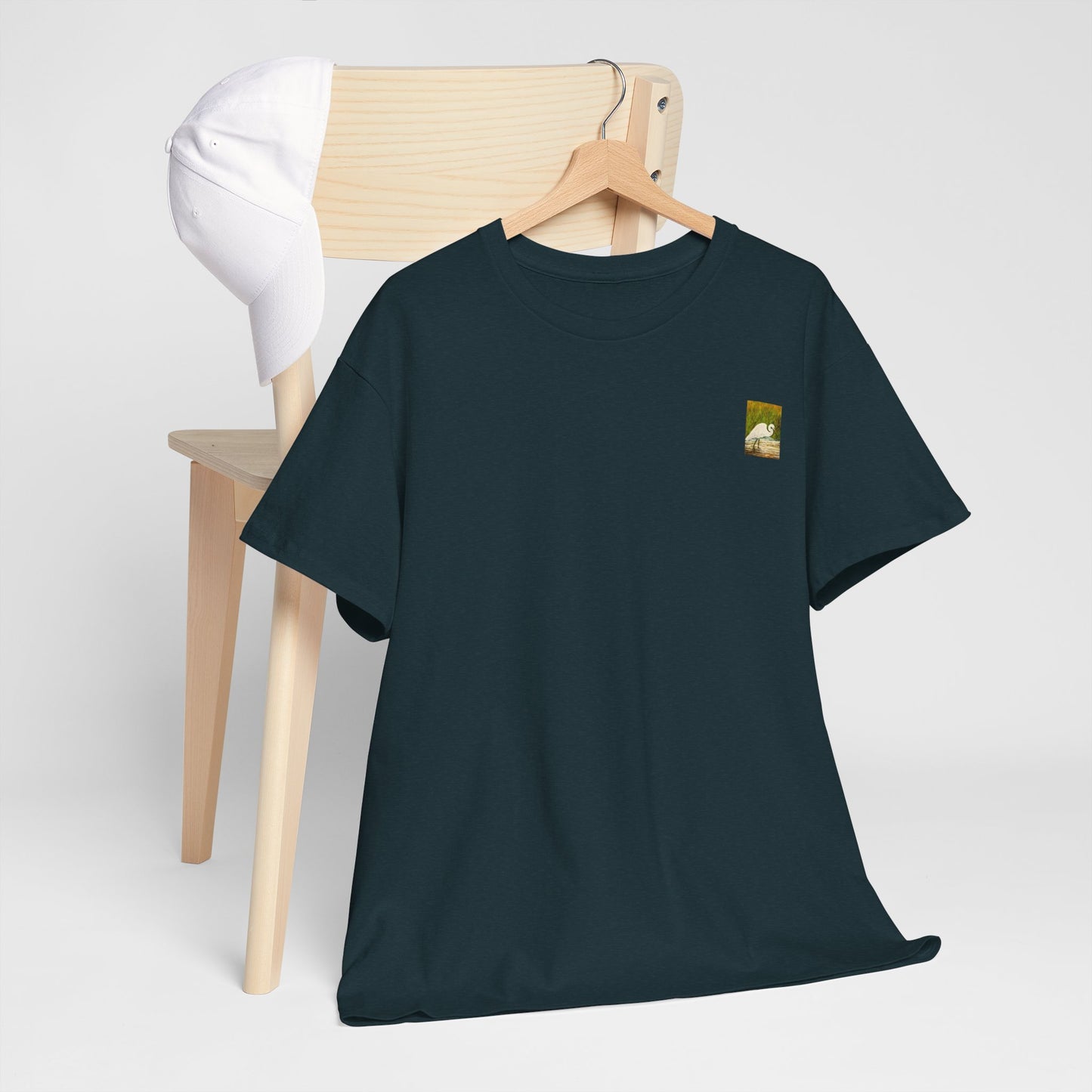 White Egret- Amazing Unisex Heavy Cotton Short Sleeve Tee Shirts!