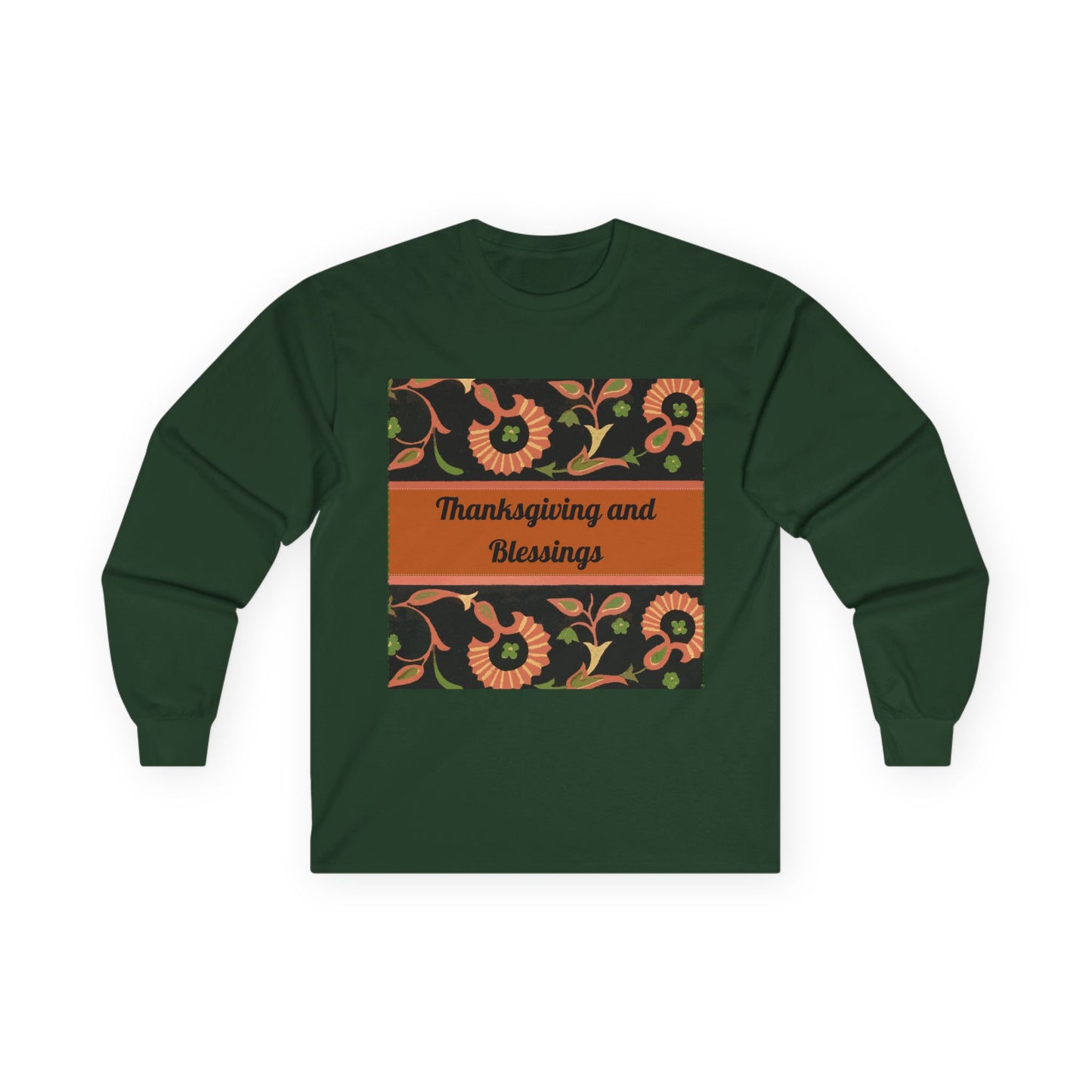 "Thanksgiving and Blessings" Long Sleeve Casual Unisex Tee Shirt