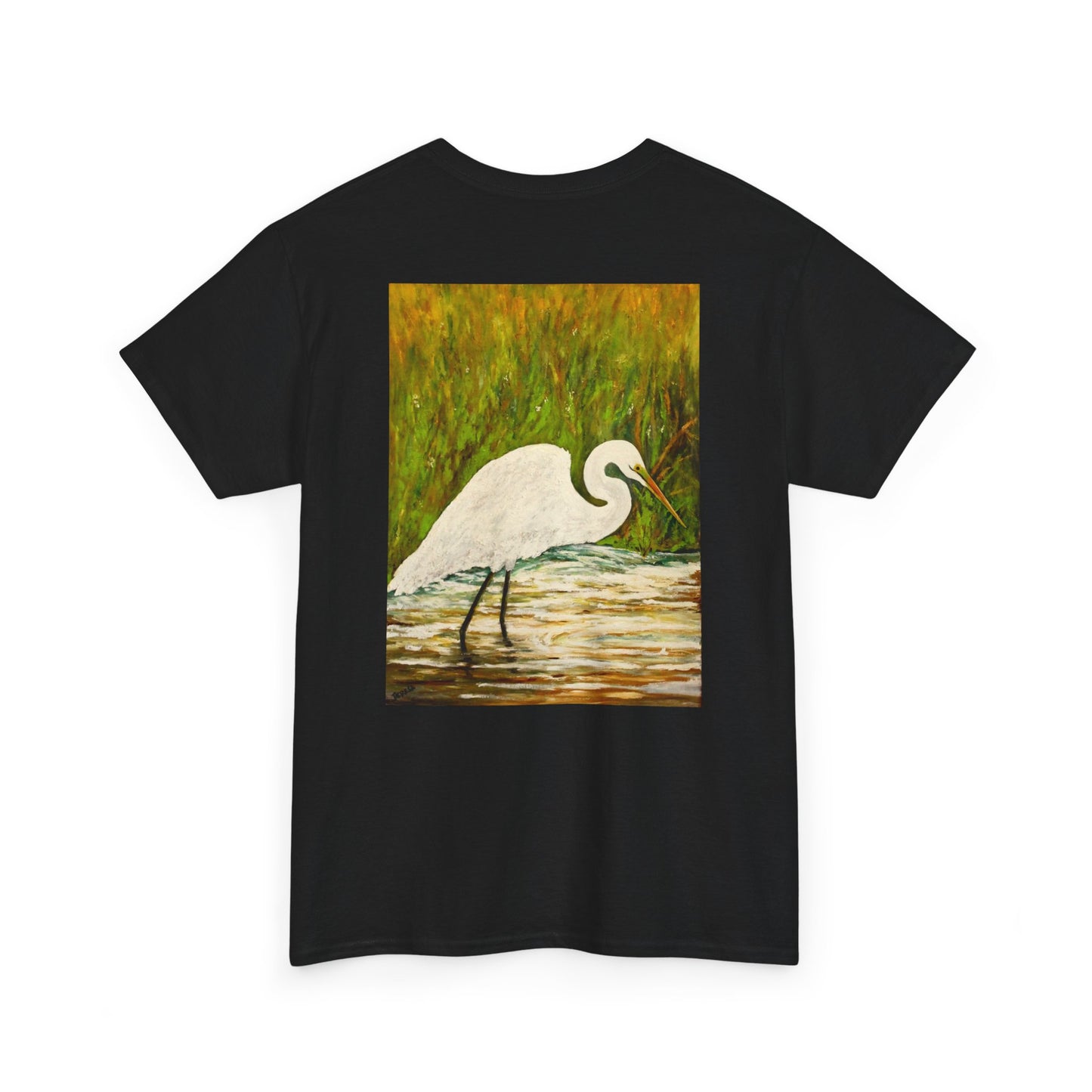 White Egret- Amazing Unisex Heavy Cotton Short Sleeve Tee Shirts!
