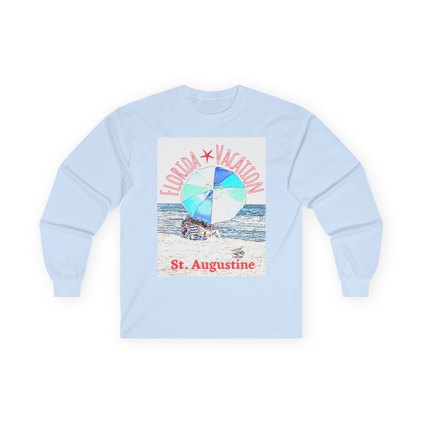 "Florida Vacation St. Augustine" Long Sleeve Casual Unisex Tee Shirt