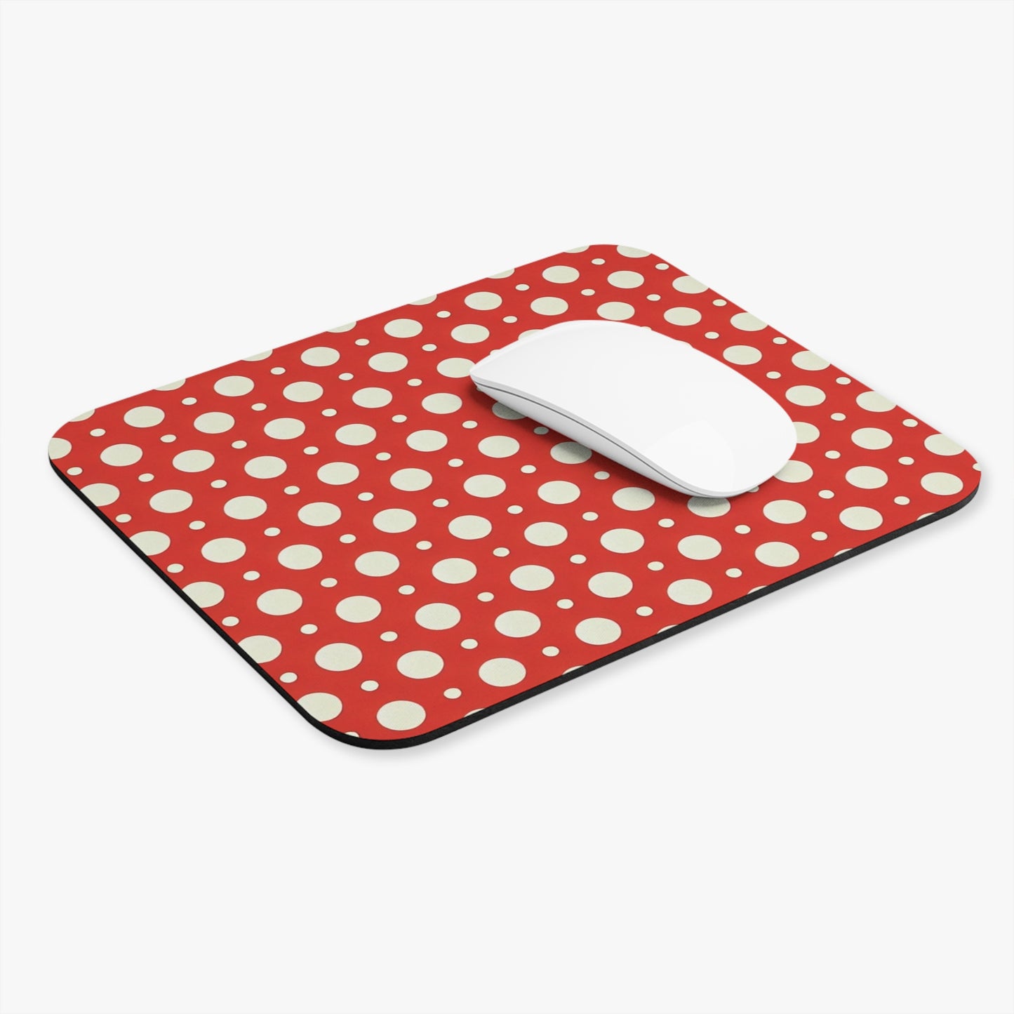 Red and White Polka Dots Mousepad