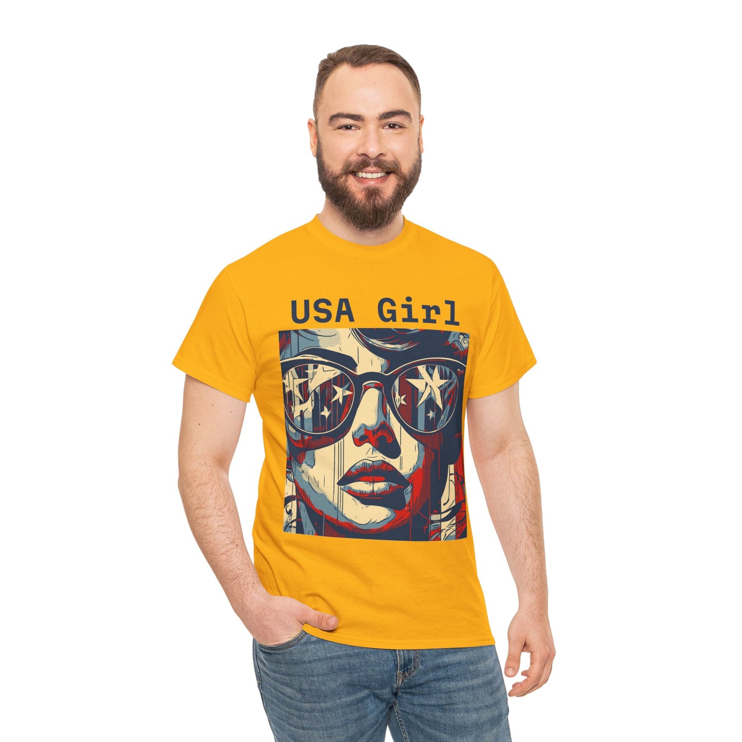 "USA Girl" Amazing Unisex Heavy Cotton Short Sleeve Tee Shirts!